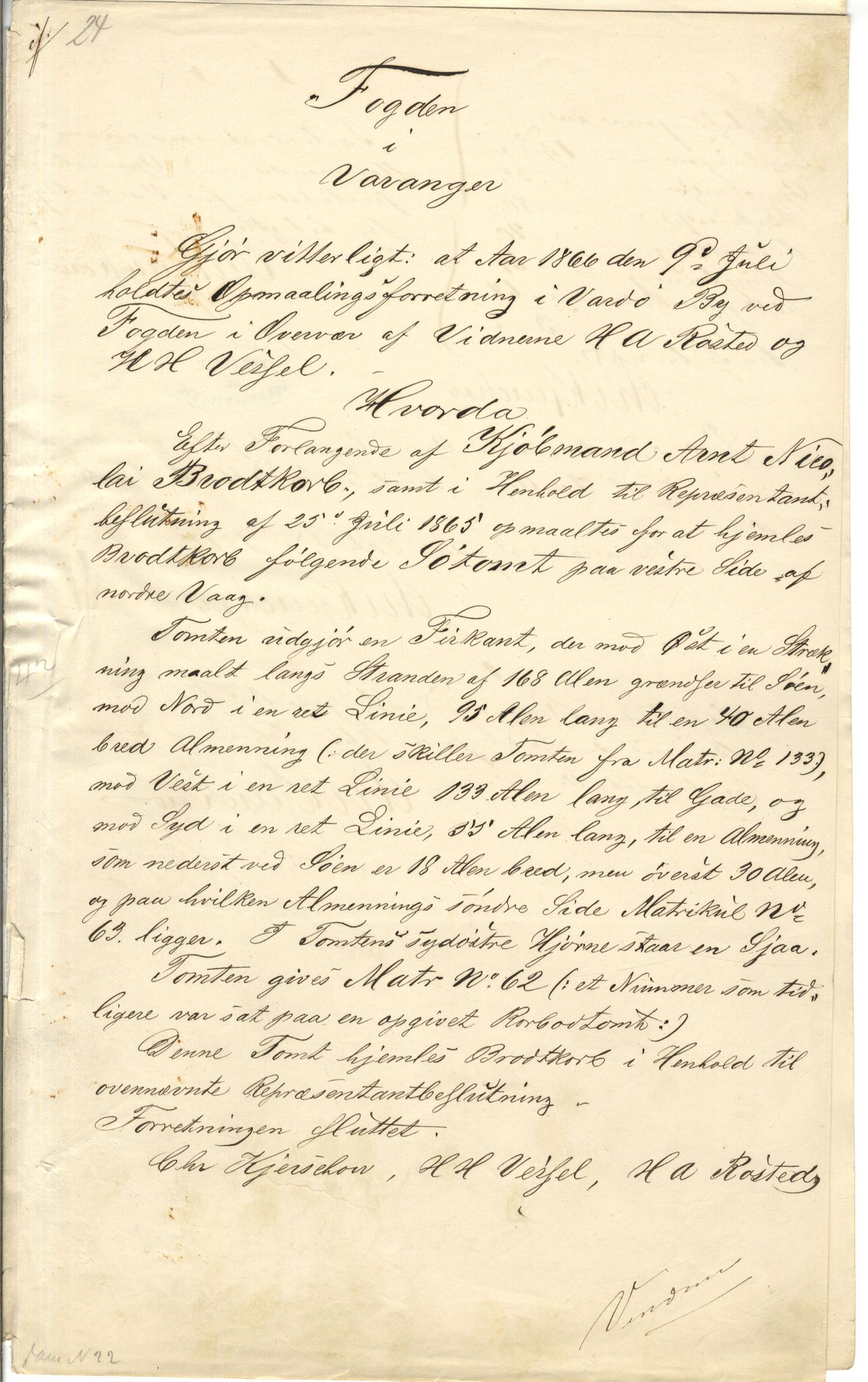 Brodtkorb handel A/S, VAMU/A-0001/Q/Qb/L0001: Skjøter og grunnbrev i Vardø by, 1822-1943, s. 253