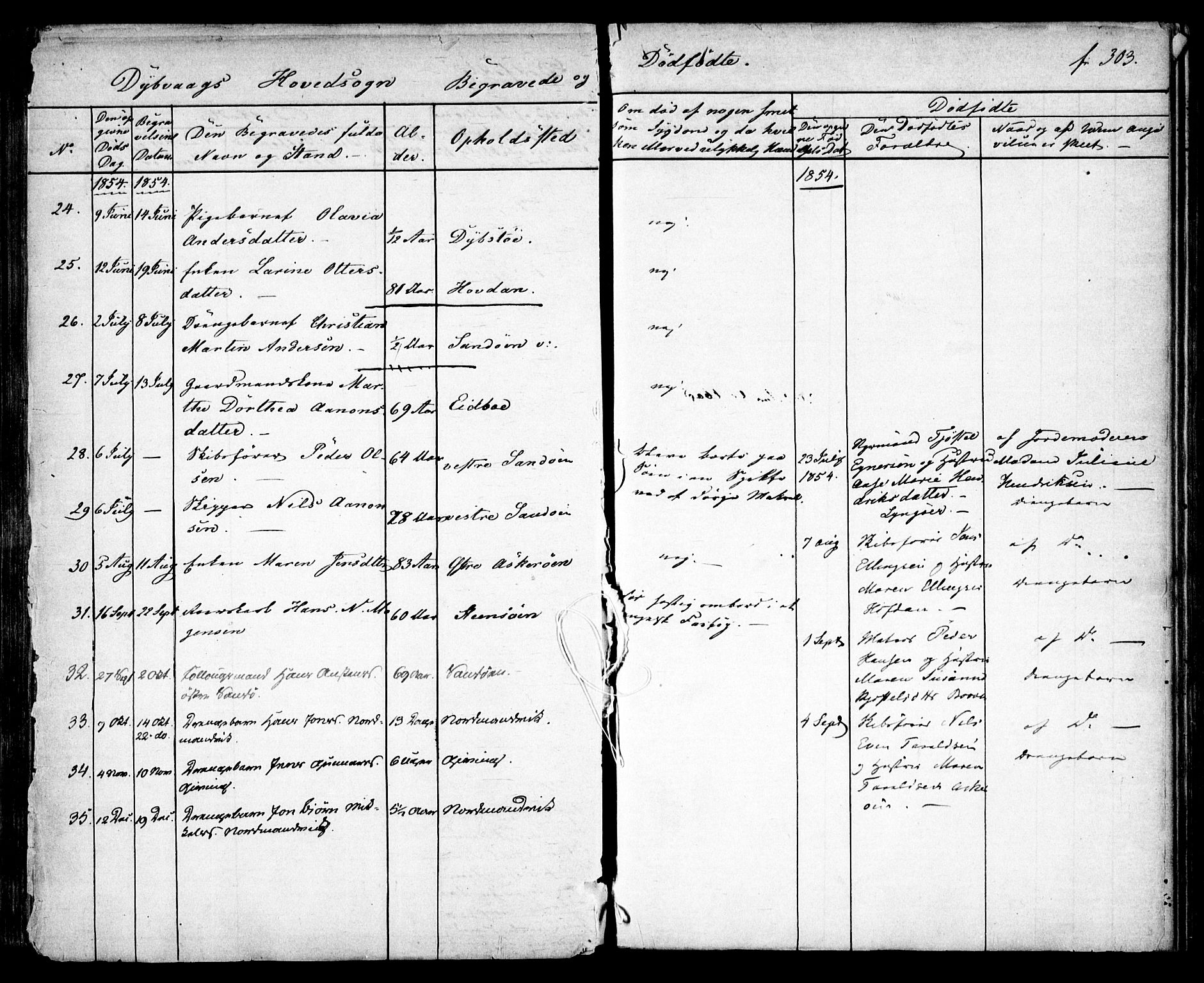Dypvåg sokneprestkontor, AV/SAK-1111-0007/F/Fa/Faa/L0005: Ministerialbok nr. A 5, 1841-1854, s. 303