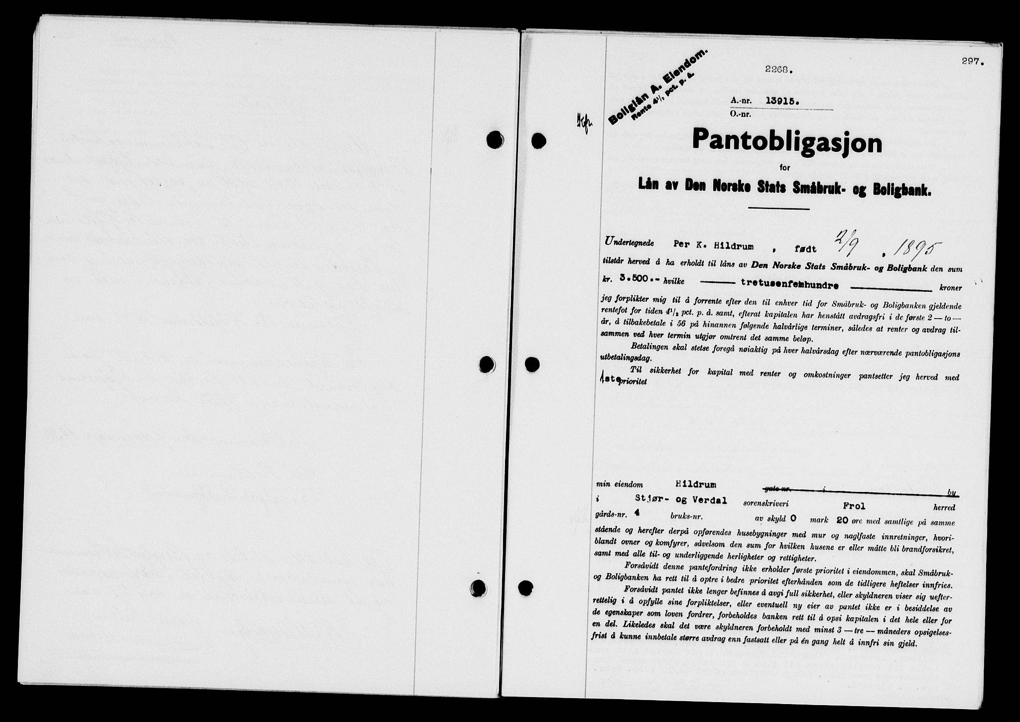 Stjør- og Verdal sorenskriveri, SAT/A-4167/1/2/2C/L0078: Pantebok nr. 46, 1936-1937, Dagboknr: 2268/1936