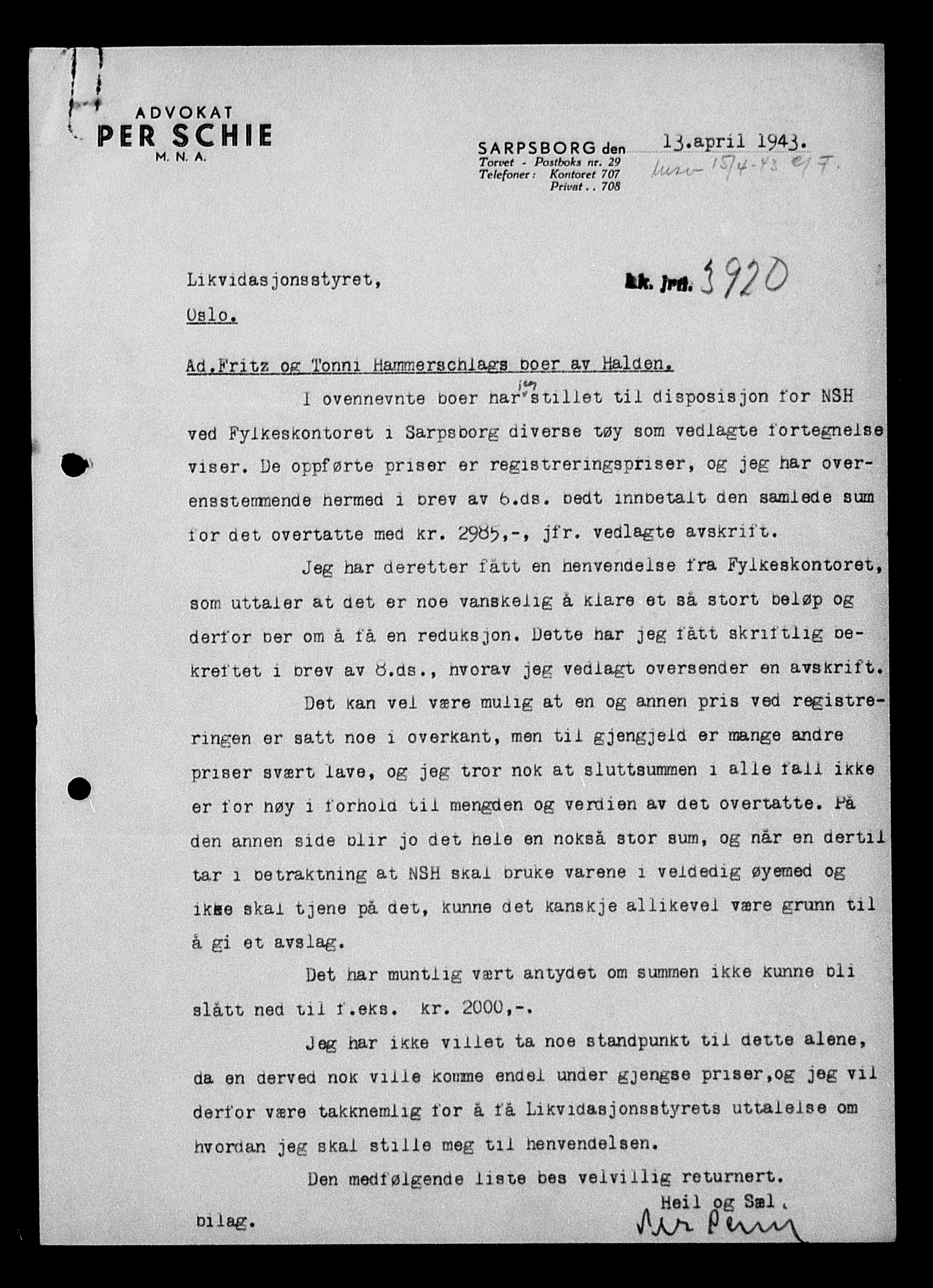 Justisdepartementet, Tilbakeføringskontoret for inndratte formuer, AV/RA-S-1564/H/Hc/Hcd/L0998: --, 1945-1947, s. 93