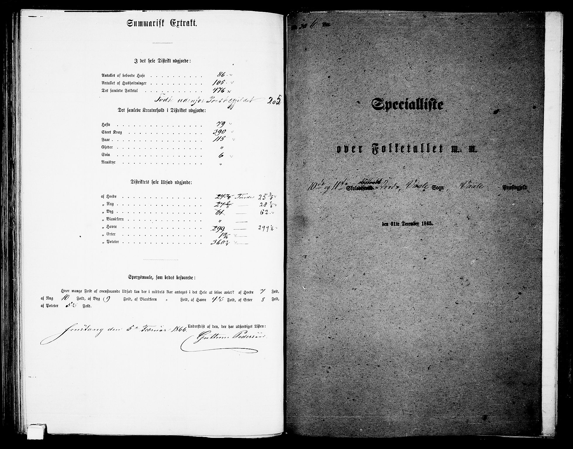 RA, Folketelling 1865 for 0716P Våle prestegjeld, 1865, s. 86