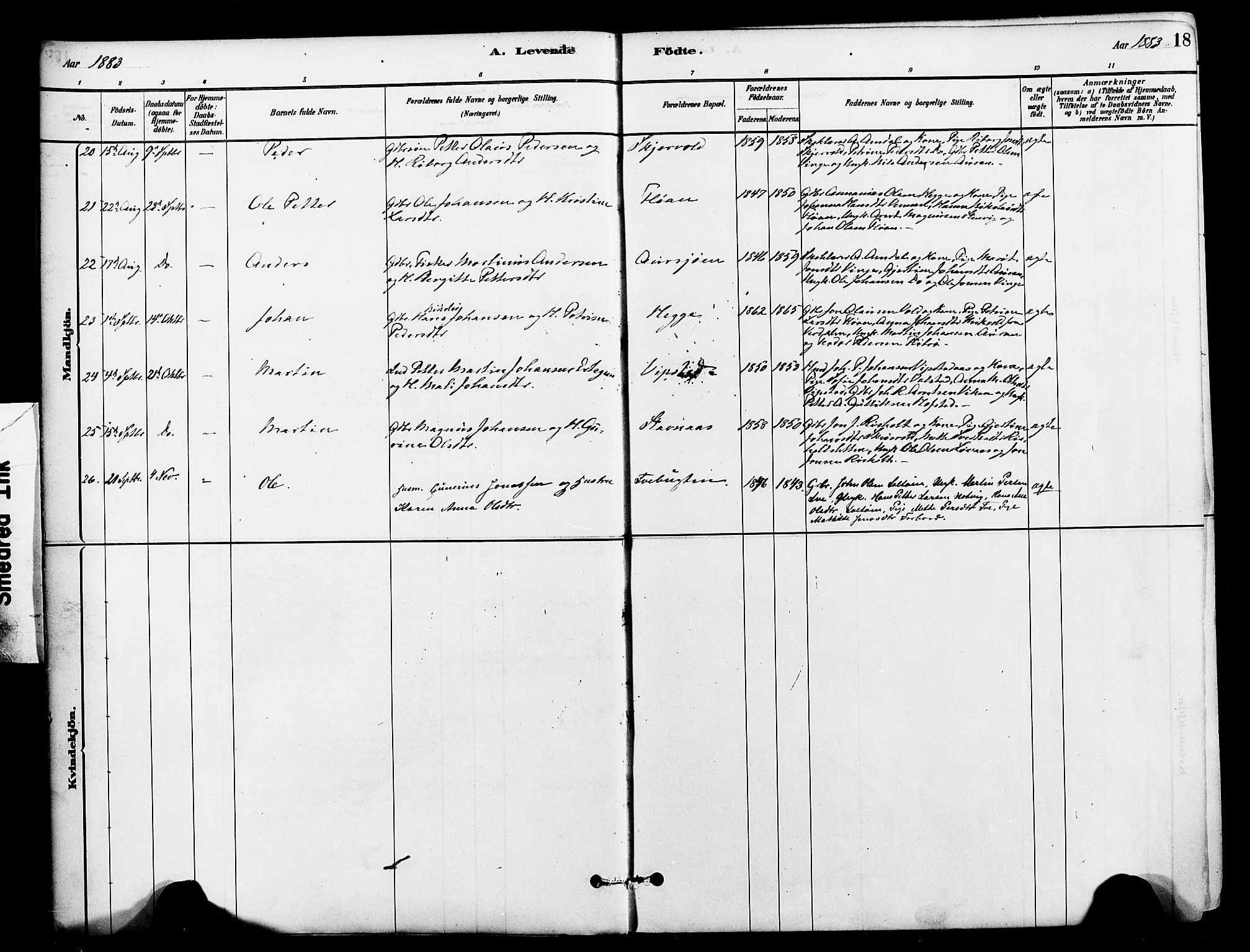 Ministerialprotokoller, klokkerbøker og fødselsregistre - Nord-Trøndelag, AV/SAT-A-1458/712/L0100: Ministerialbok nr. 712A01, 1880-1900, s. 18