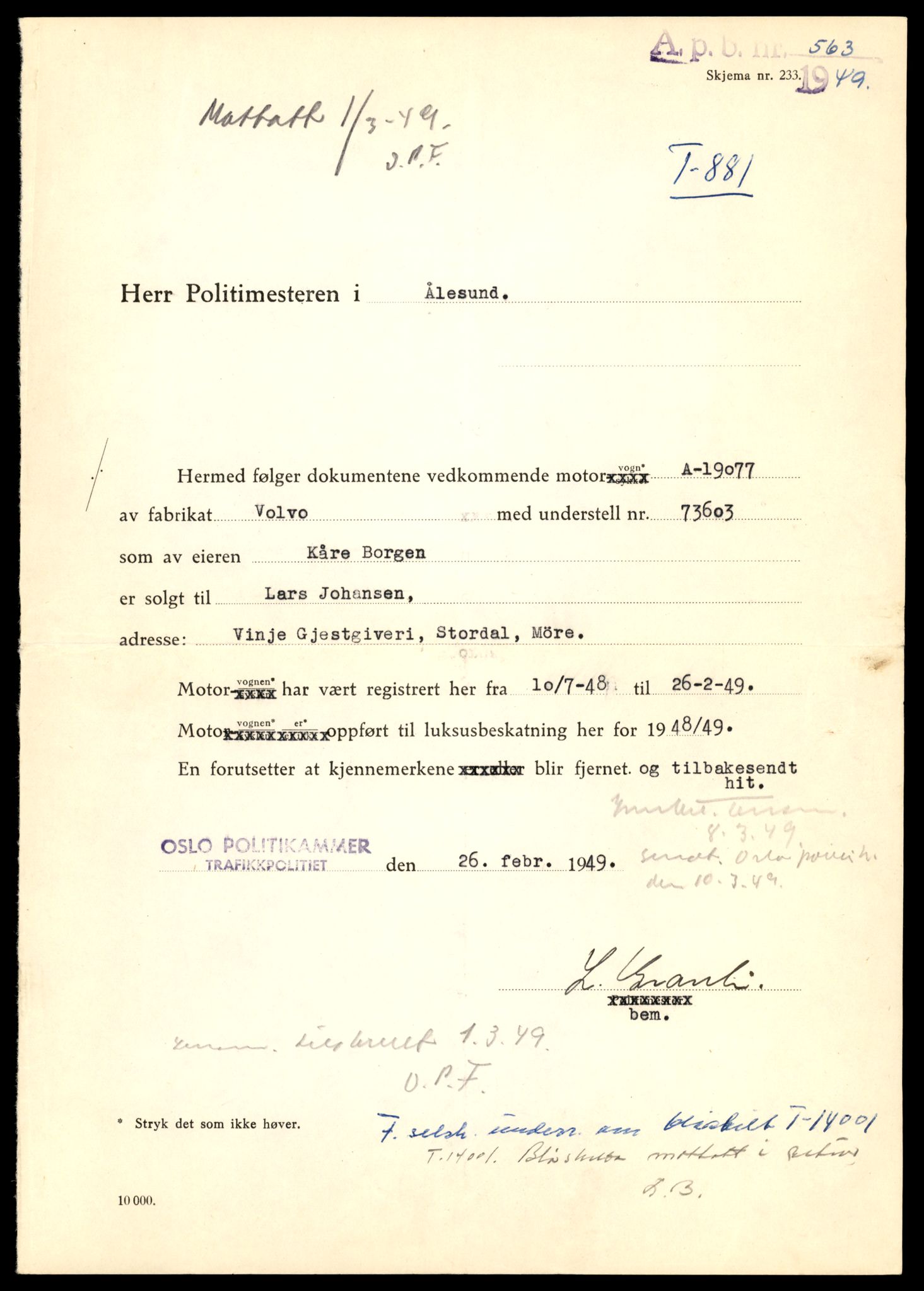 Møre og Romsdal vegkontor - Ålesund trafikkstasjon, SAT/A-4099/F/Fe/L0008: Registreringskort for kjøretøy T 747 - T 894, 1927-1998, s. 2842