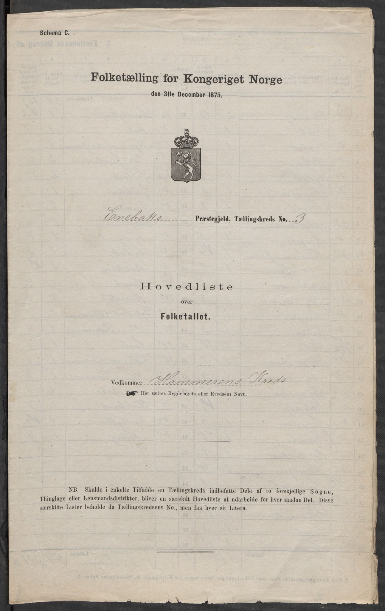 RA, Folketelling 1875 for 0229P Enebakk prestegjeld, 1875, s. 10