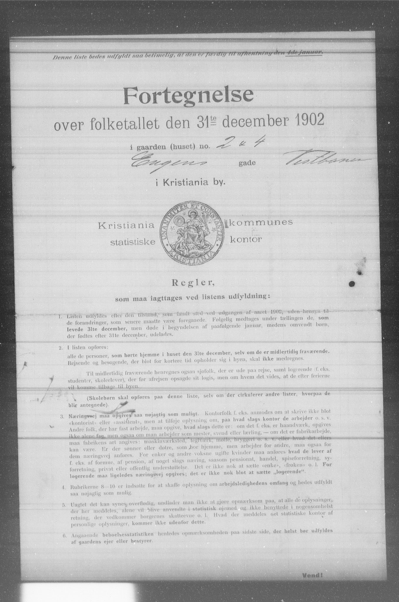 OBA, Kommunal folketelling 31.12.1902 for Kristiania kjøpstad, 1902, s. 4133