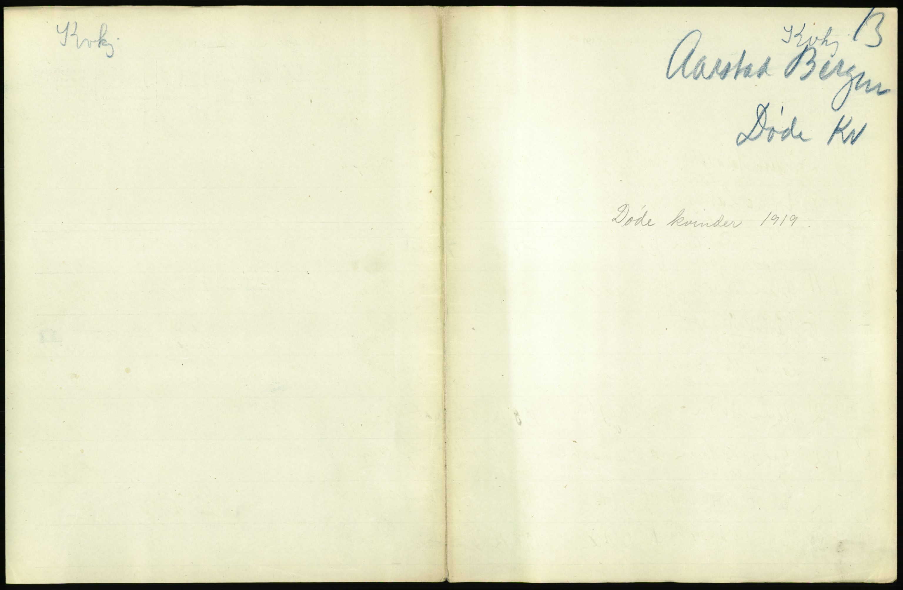 Statistisk sentralbyrå, Sosiodemografiske emner, Befolkning, RA/S-2228/D/Df/Dfb/Dfbi/L0035: Bergen: Gifte, døde, dødfødte., 1919, s. 437