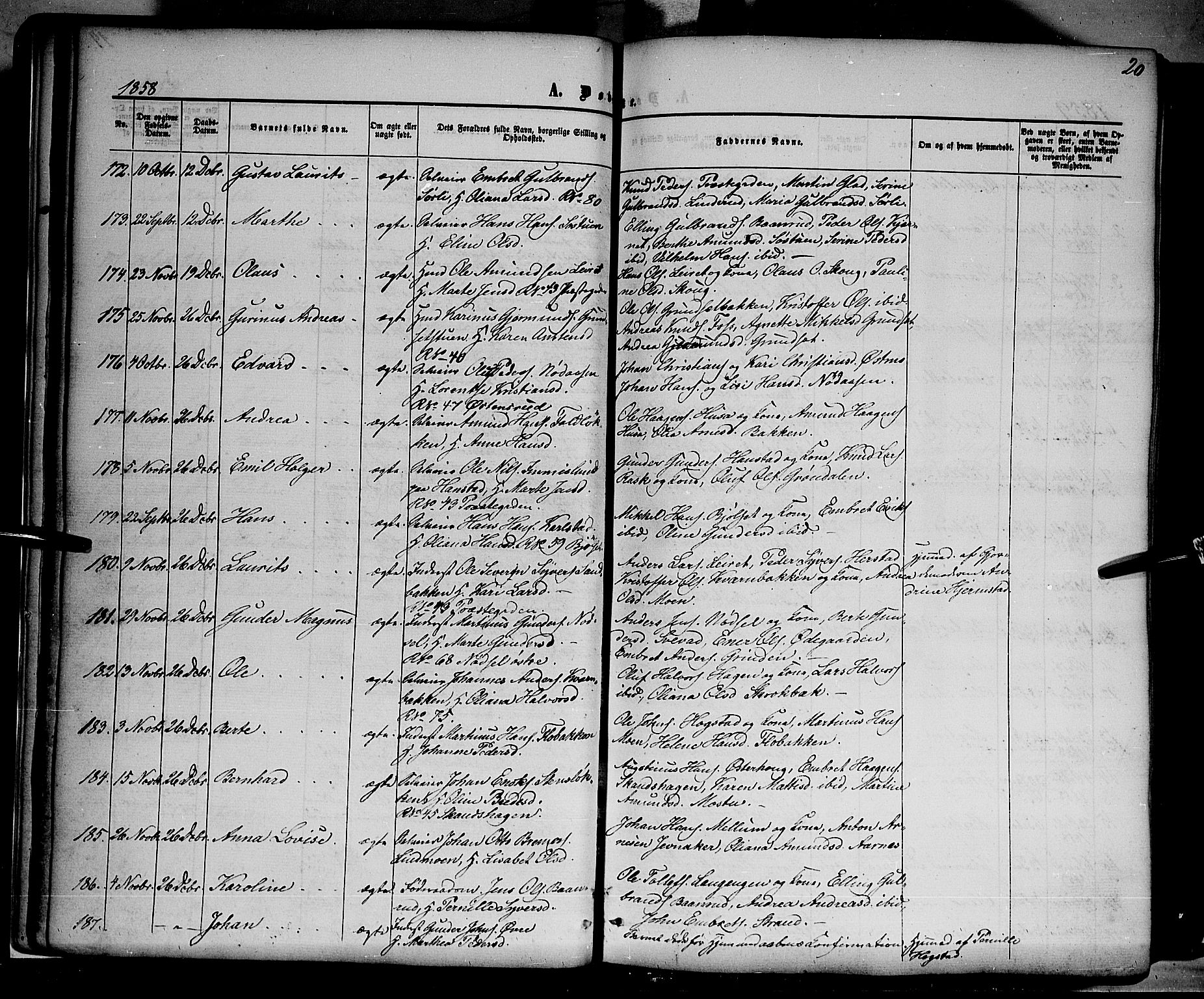 Elverum prestekontor, AV/SAH-PREST-044/H/Ha/Haa/L0010: Ministerialbok nr. 10, 1857-1868, s. 20
