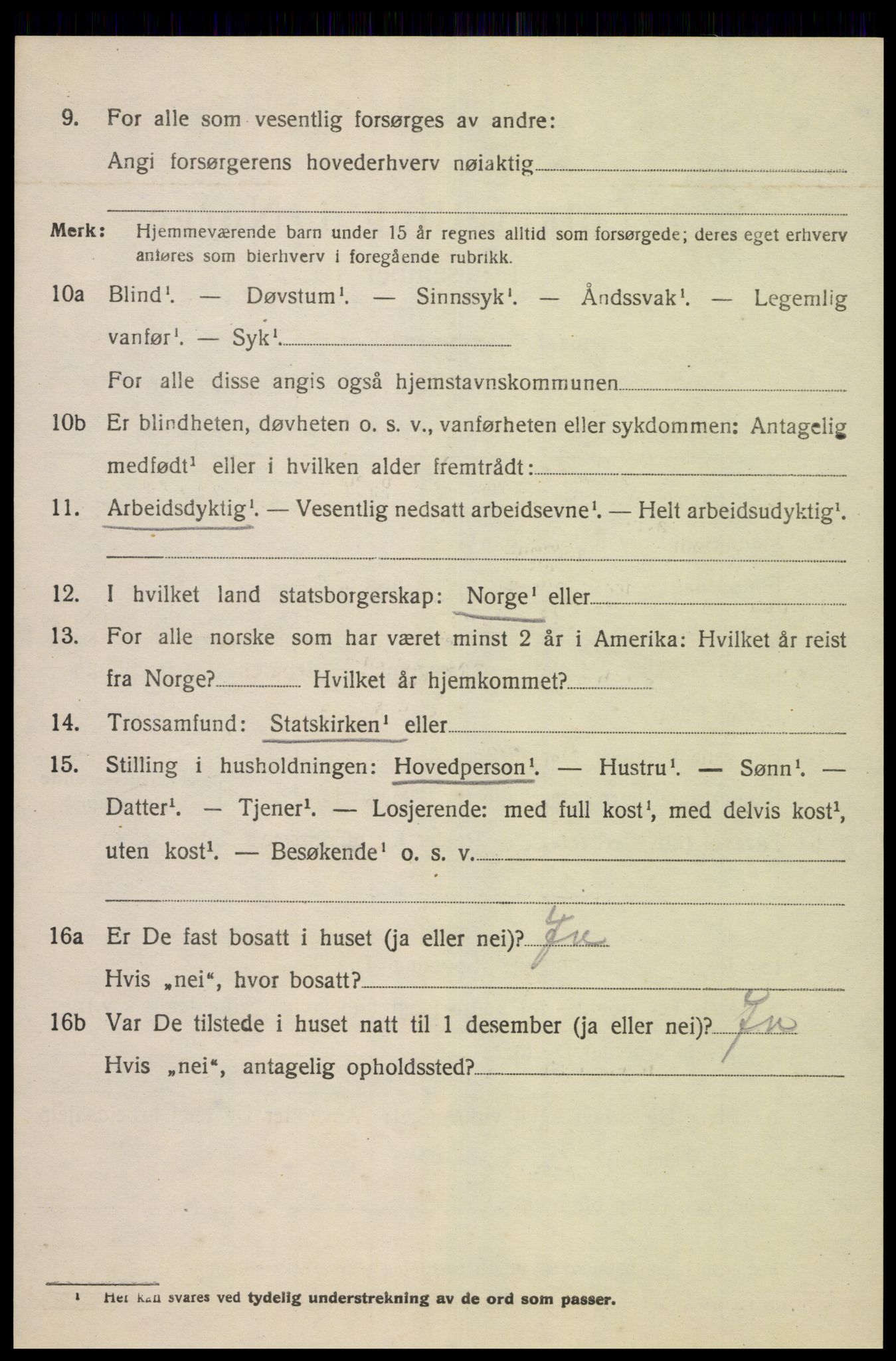 SAK, Folketelling 1920 for 1038 Feda herred, 1920, s. 1882