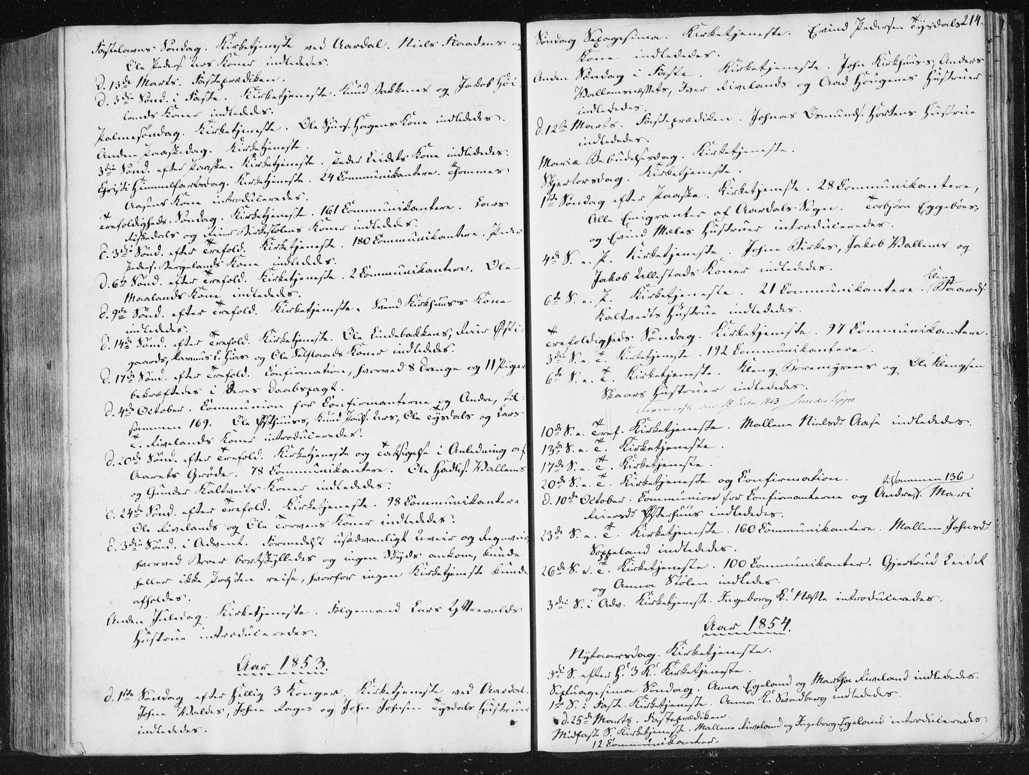 Hjelmeland sokneprestkontor, AV/SAST-A-101843/01/IV/L0008: Ministerialbok nr. A 8, 1842-1861, s. 214