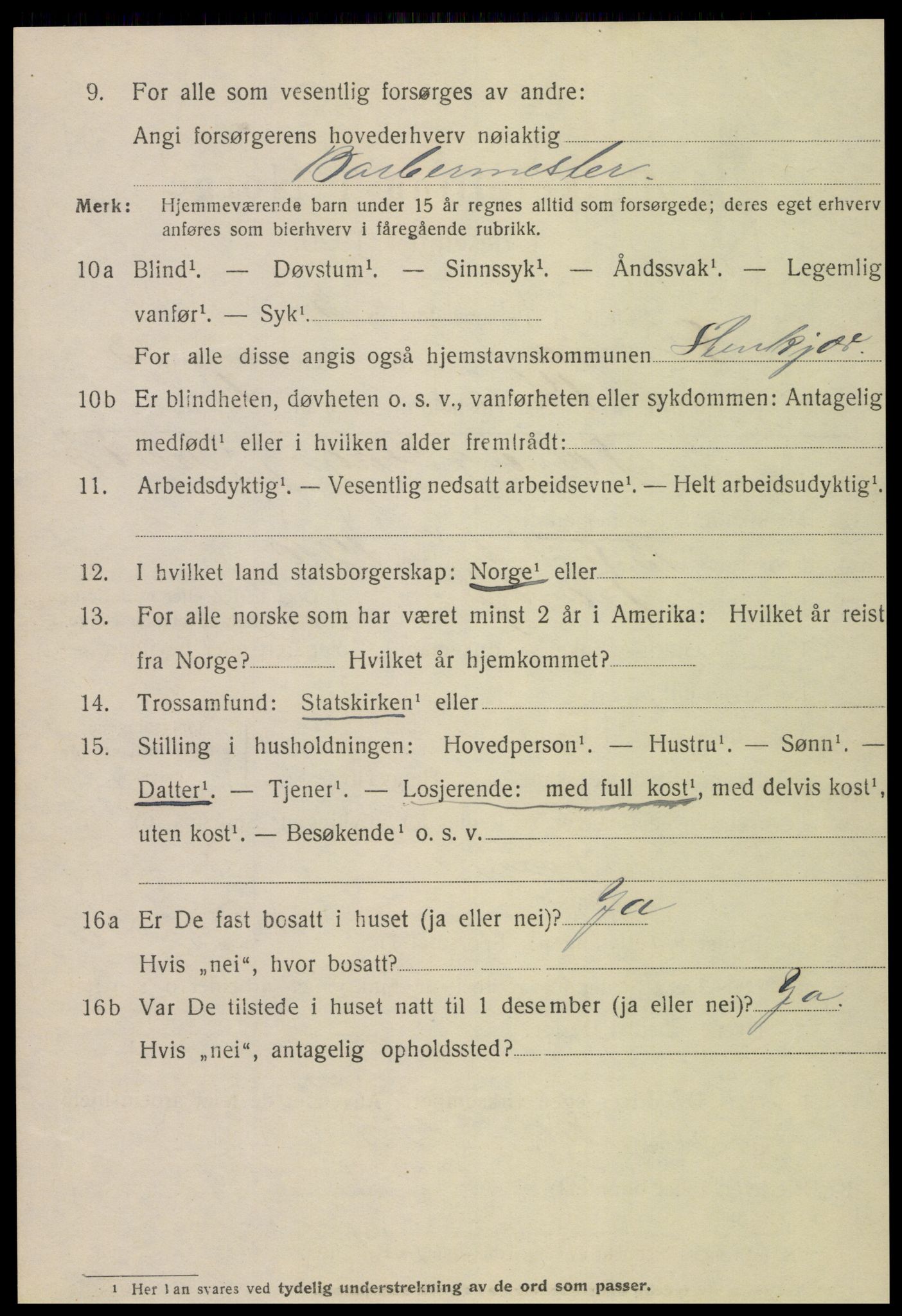 SAT, Folketelling 1920 for 1702 Steinkjer ladested, 1920, s. 6081