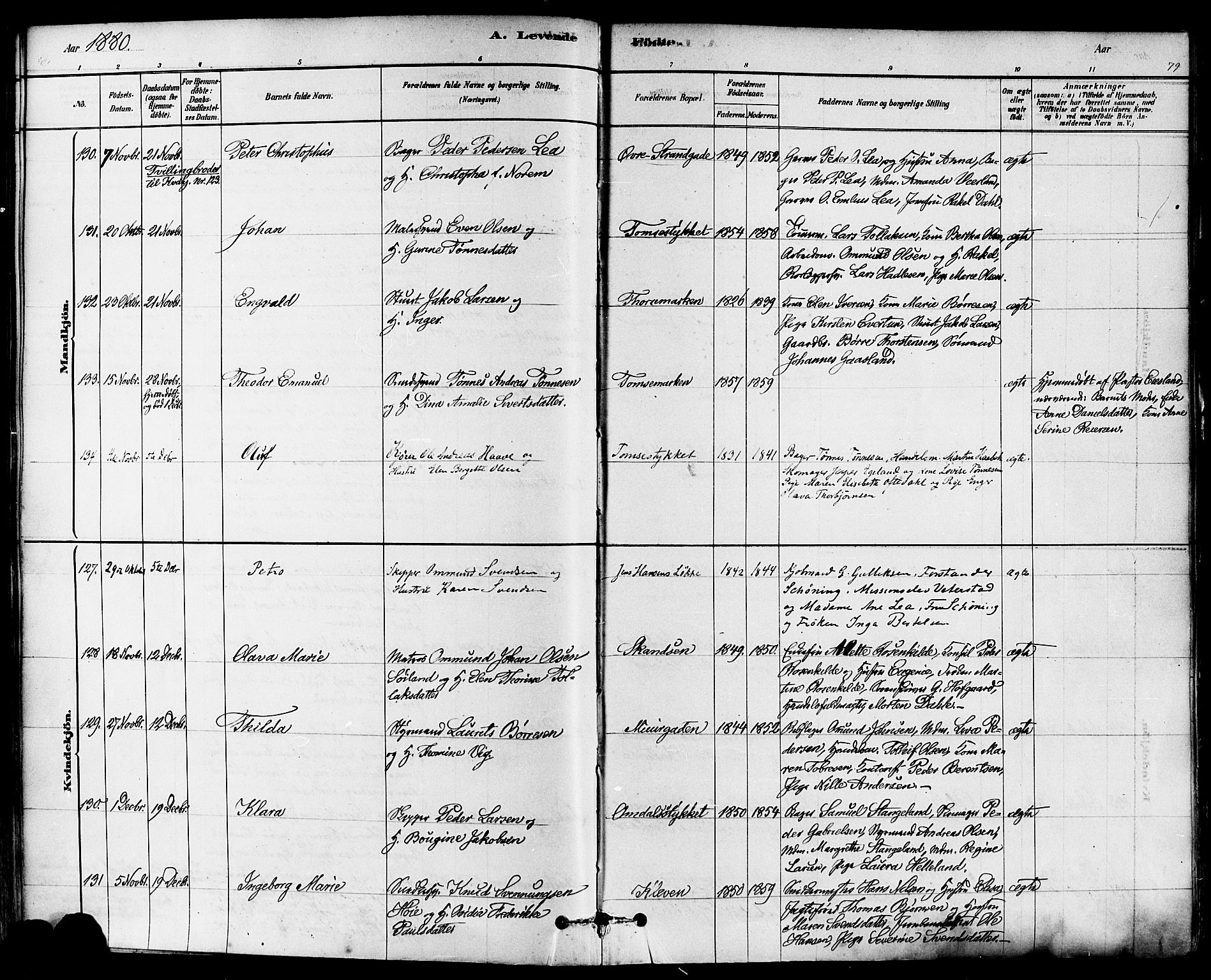 Domkirken sokneprestkontor, AV/SAST-A-101812/001/30/30BA/L0026: Ministerialbok nr. A 25, 1878-1889, s. 79