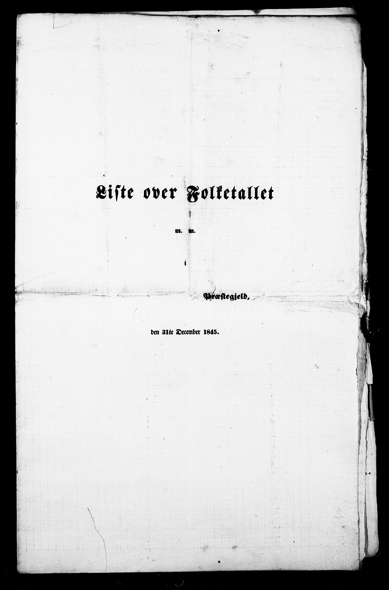 , Folketelling 1845 for 0134P Onsøy prestegjeld, 1845, s. 1
