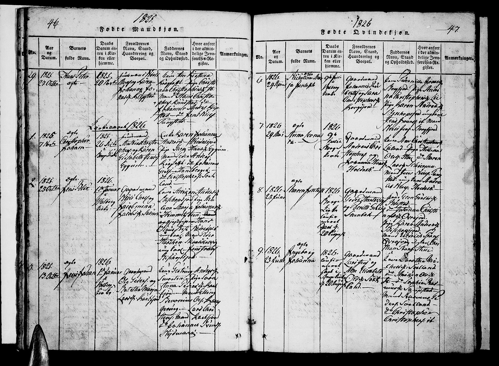 Ministerialprotokoller, klokkerbøker og fødselsregistre - Nordland, SAT/A-1459/880/L1130: Ministerialbok nr. 880A04, 1821-1843, s. 46-47