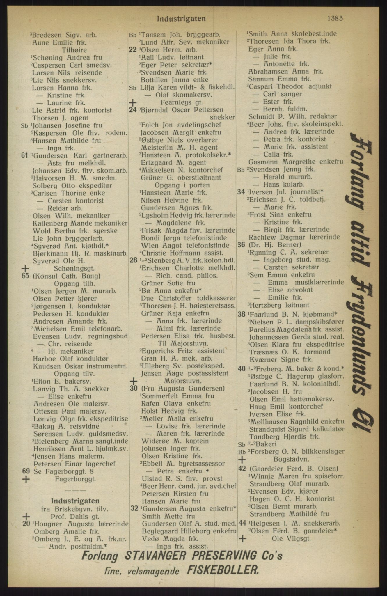 Kristiania/Oslo adressebok, PUBL/-, 1914, s. 1383