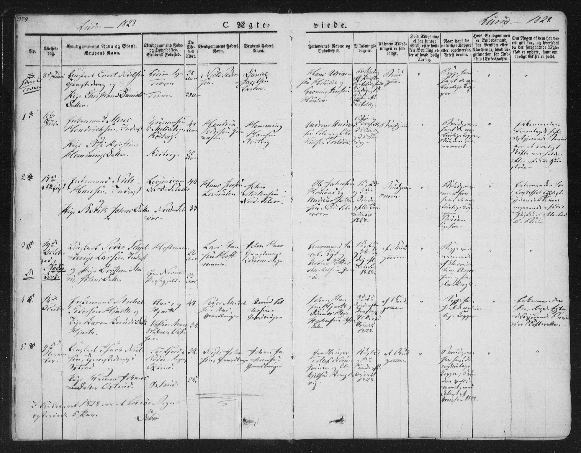 Ministerialprotokoller, klokkerbøker og fødselsregistre - Nordland, AV/SAT-A-1459/839/L0566: Ministerialbok nr. 839A03, 1825-1862, s. 374