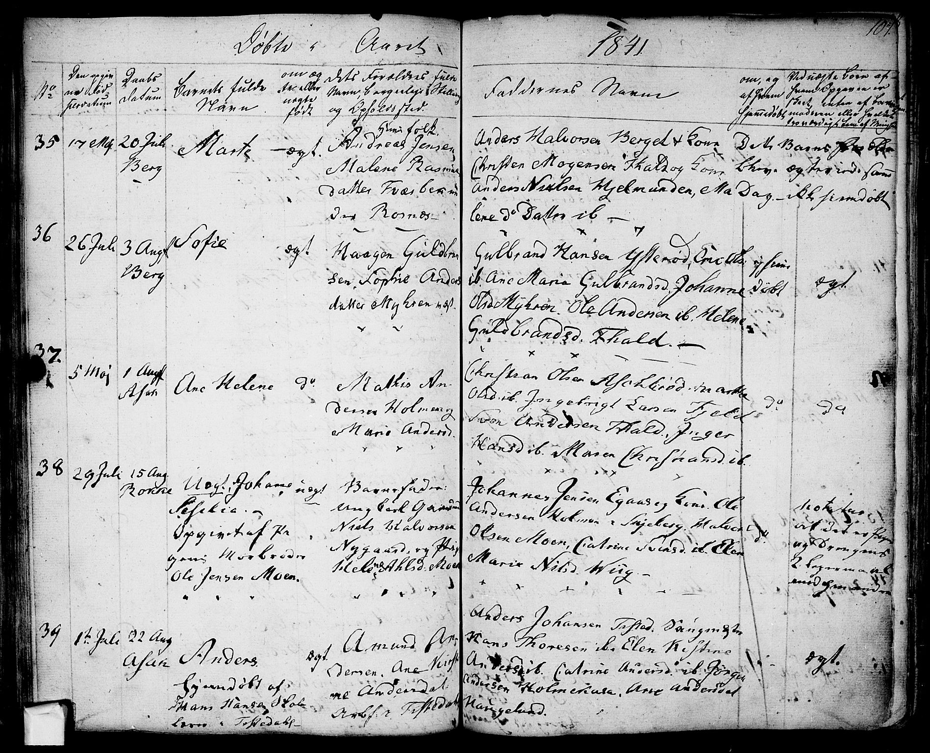 Berg prestekontor Kirkebøker, AV/SAO-A-10902/F/Fa/L0003: Ministerialbok nr. I 3, 1832-1842, s. 107