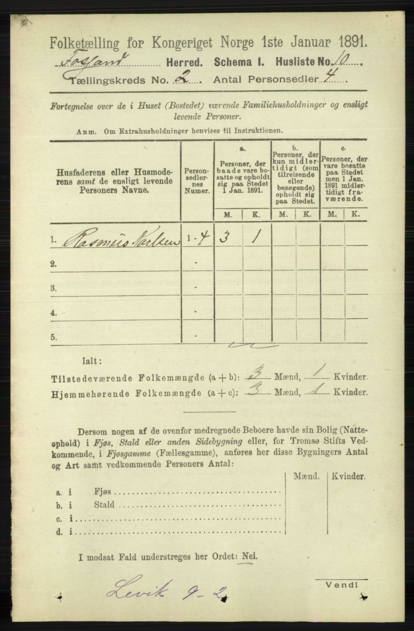 RA, Folketelling 1891 for 1129 Forsand herred, 1891, s. 193