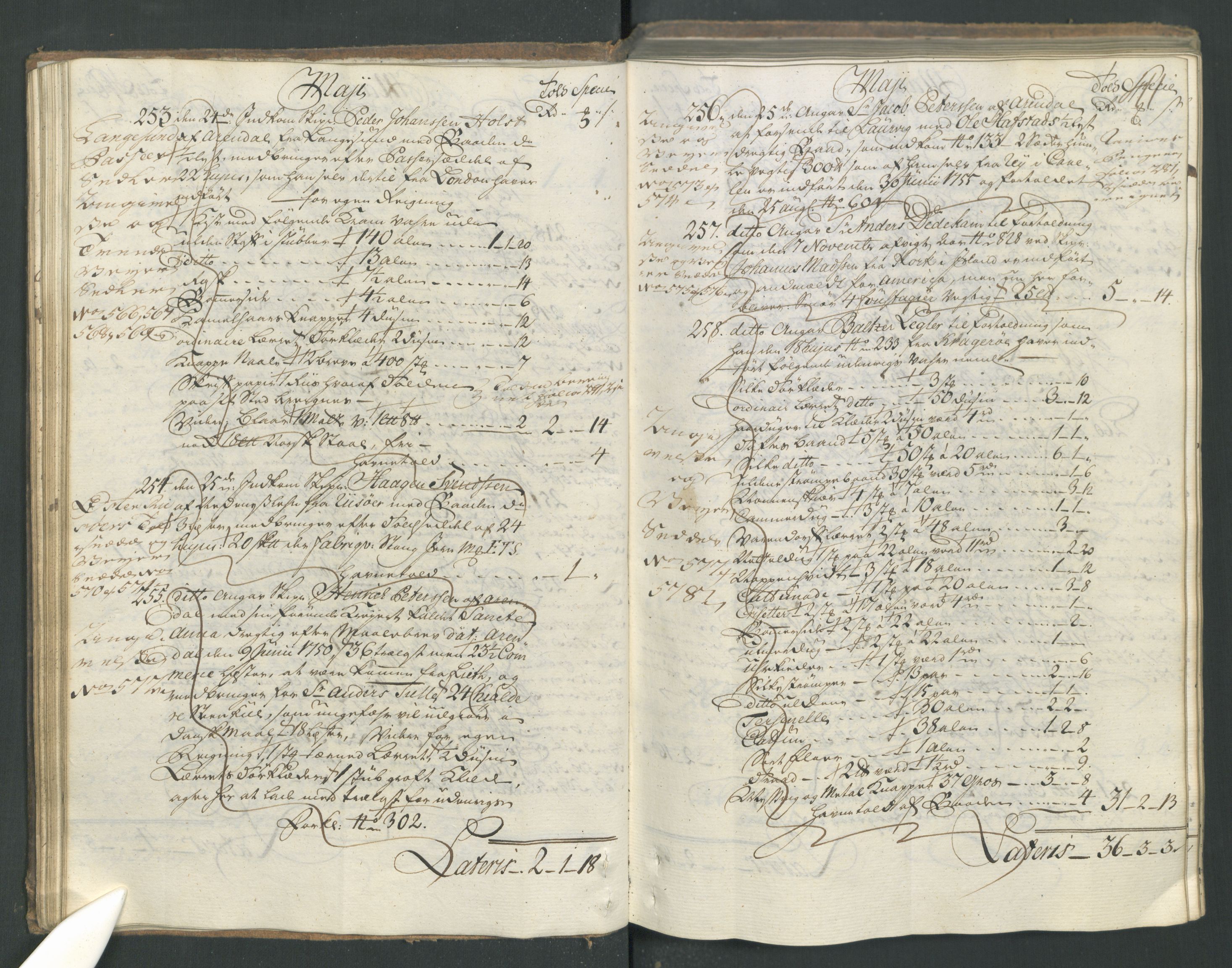Generaltollkammeret, tollregnskaper, AV/RA-EA-5490/R15/L0029/0001: Tollregnskaper Arendal / Inngående hovedtollbok, 1756, s. 40b-41a
