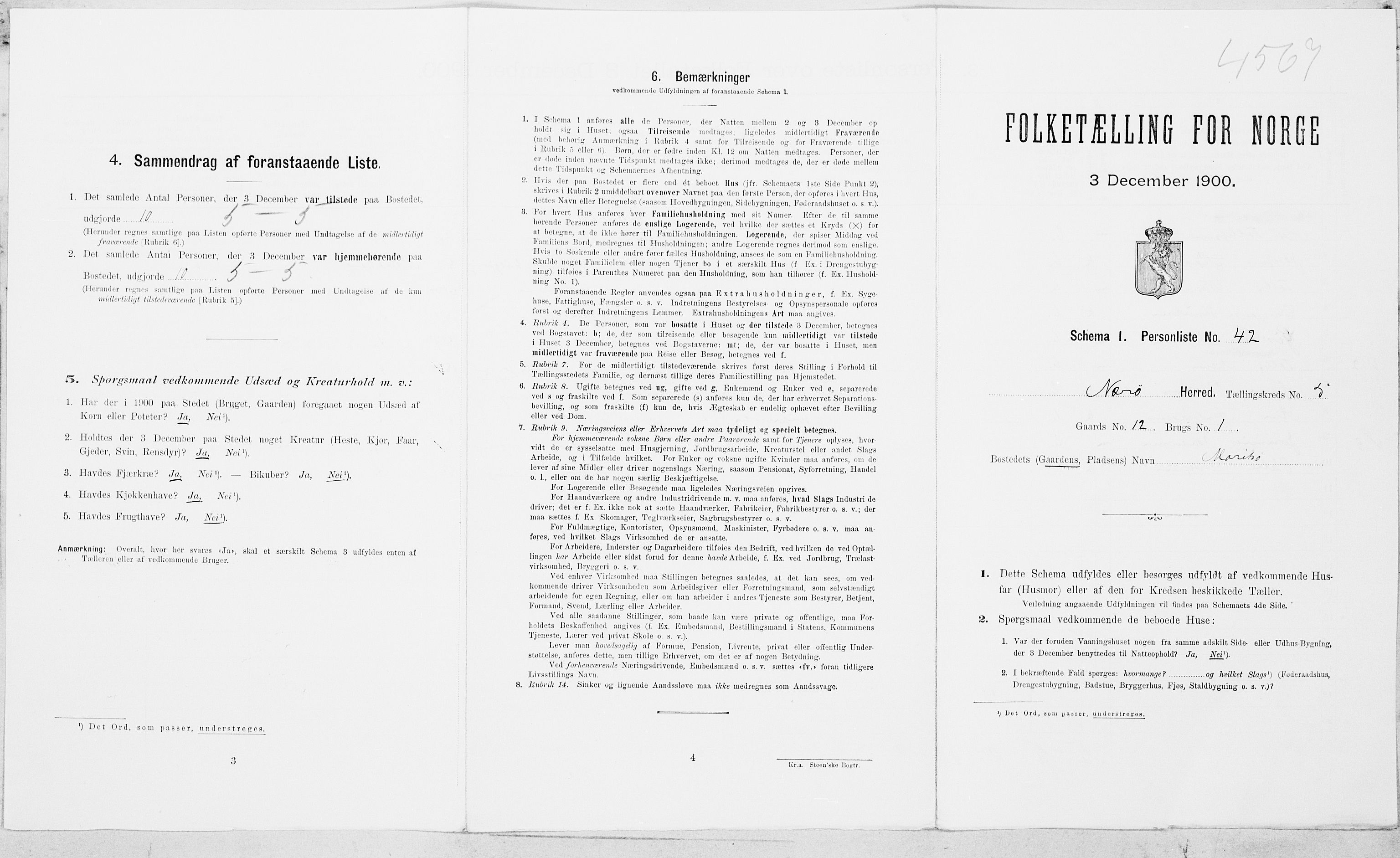 SAT, Folketelling 1900 for 1751 Nærøy herred, 1900, s. 499