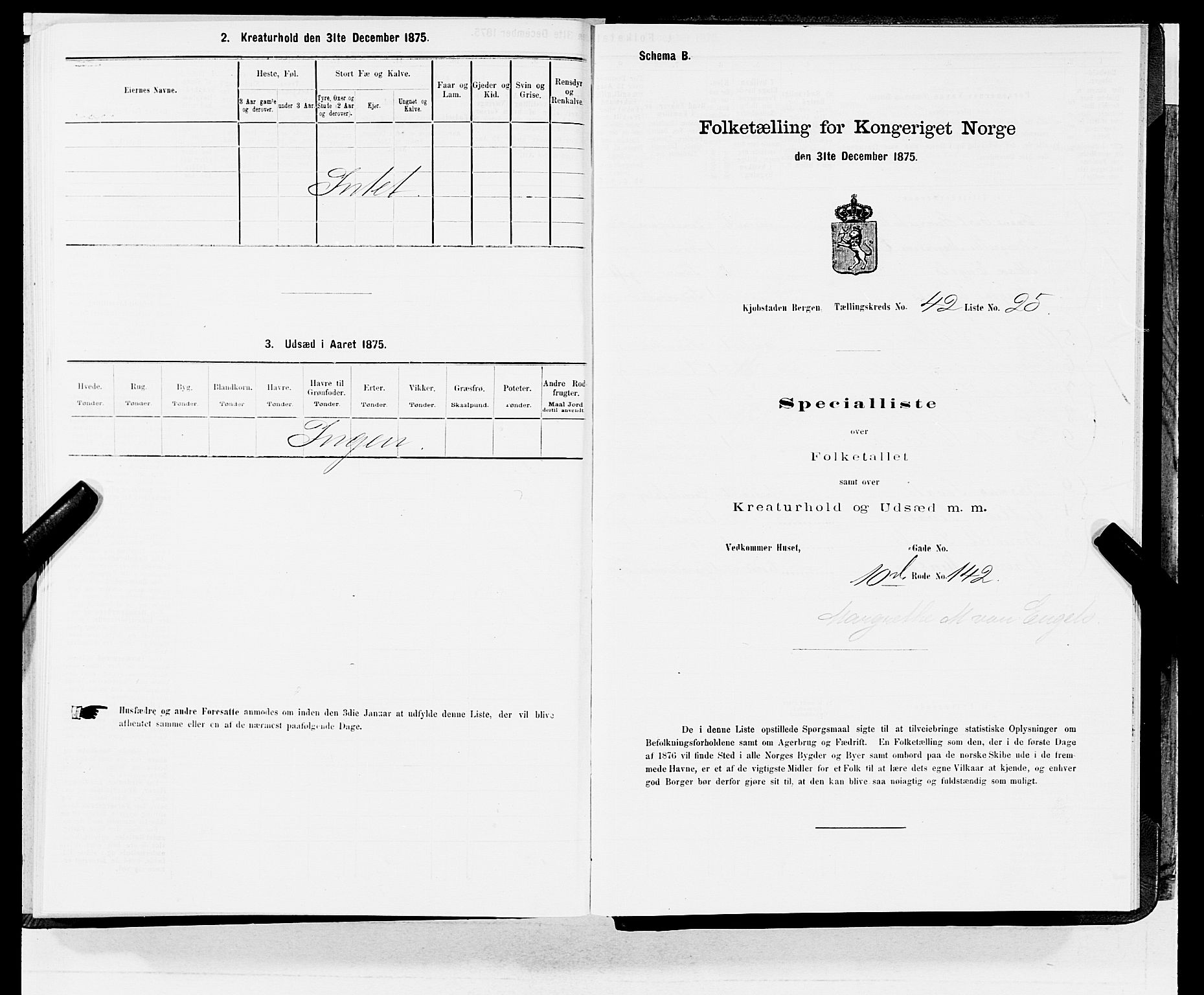 SAB, Folketelling 1875 for 1301 Bergen kjøpstad, 1875, s. 2224