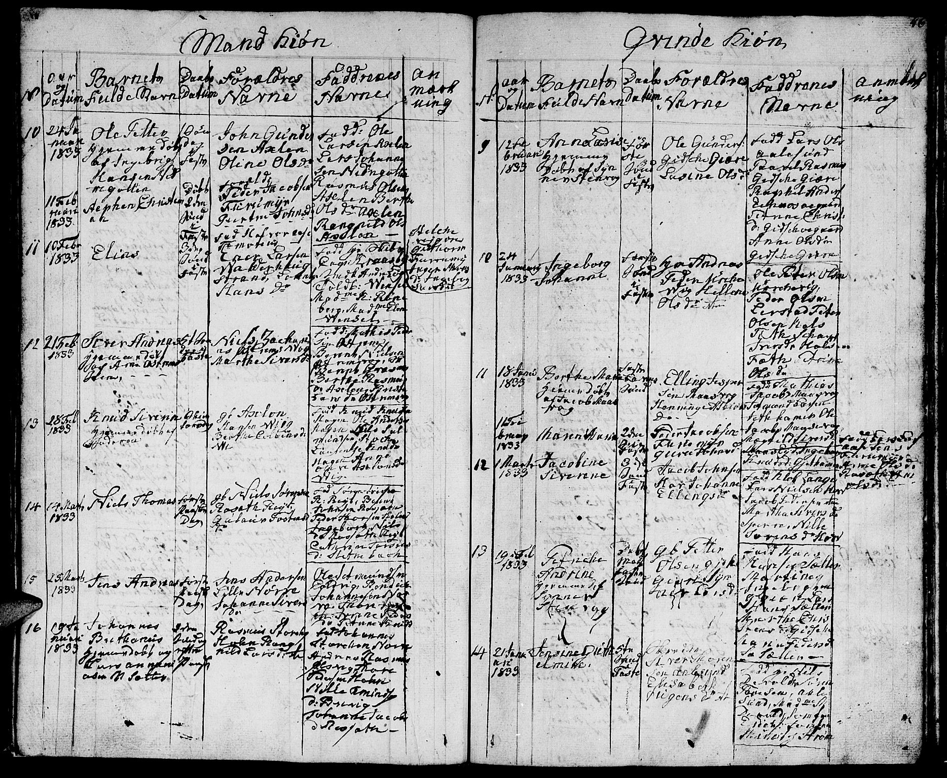 Ministerialprotokoller, klokkerbøker og fødselsregistre - Møre og Romsdal, AV/SAT-A-1454/528/L0425: Klokkerbok nr. 528C06, 1827-1840, s. 46
