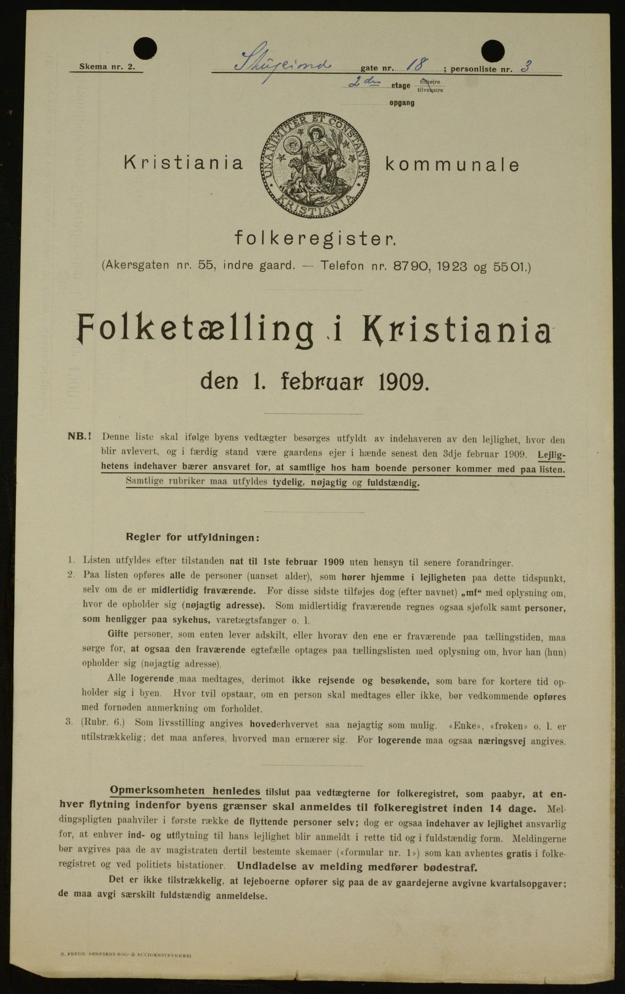 OBA, Kommunal folketelling 1.2.1909 for Kristiania kjøpstad, 1909, s. 94637