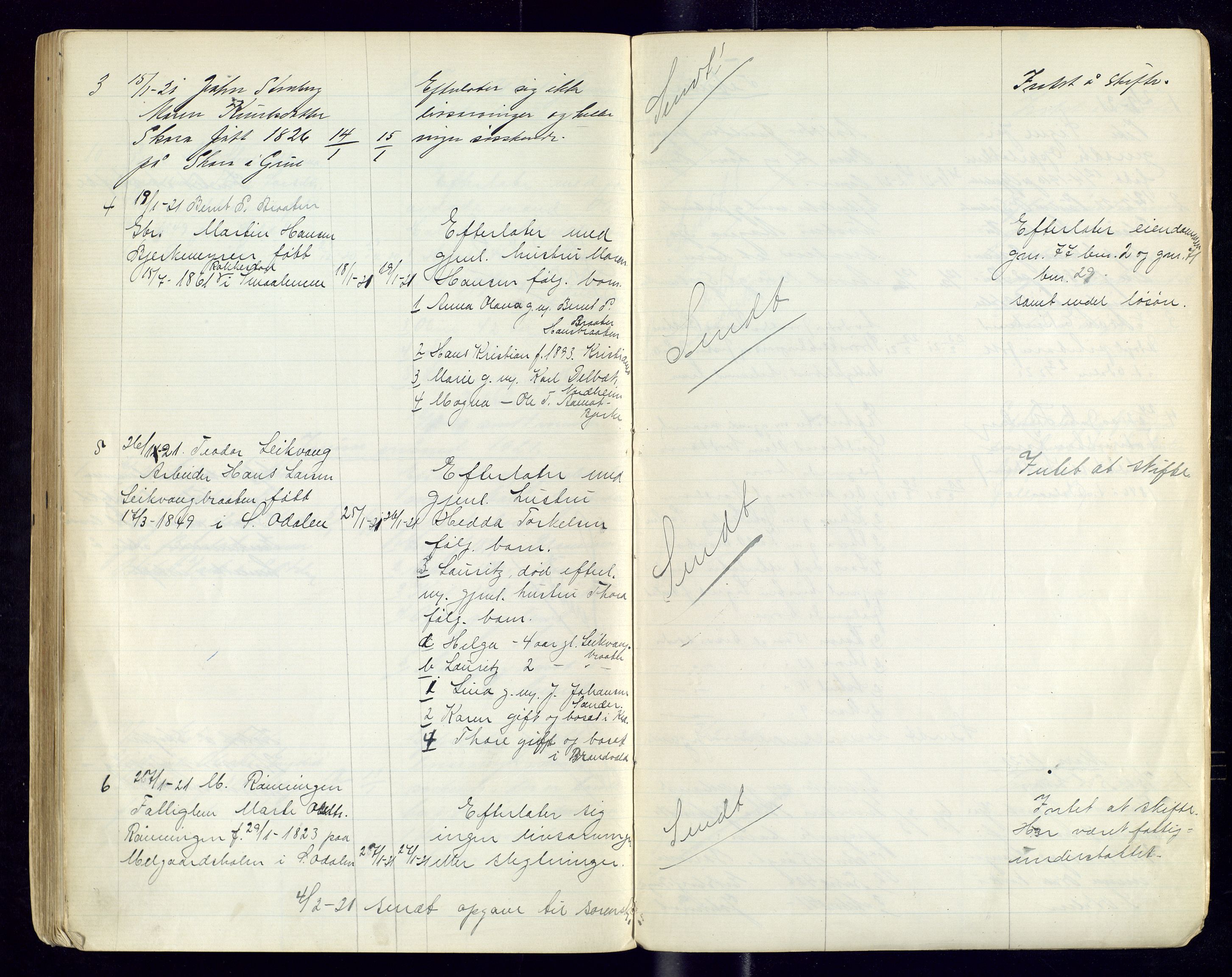 Sør-Odal lensmannskontor, AV/SAH-LHS-022/H/Hb/L0002/0002: Protokoller over anmeldte dødsfall / Protokoll over anmeldte dødsfall, 1915-1921