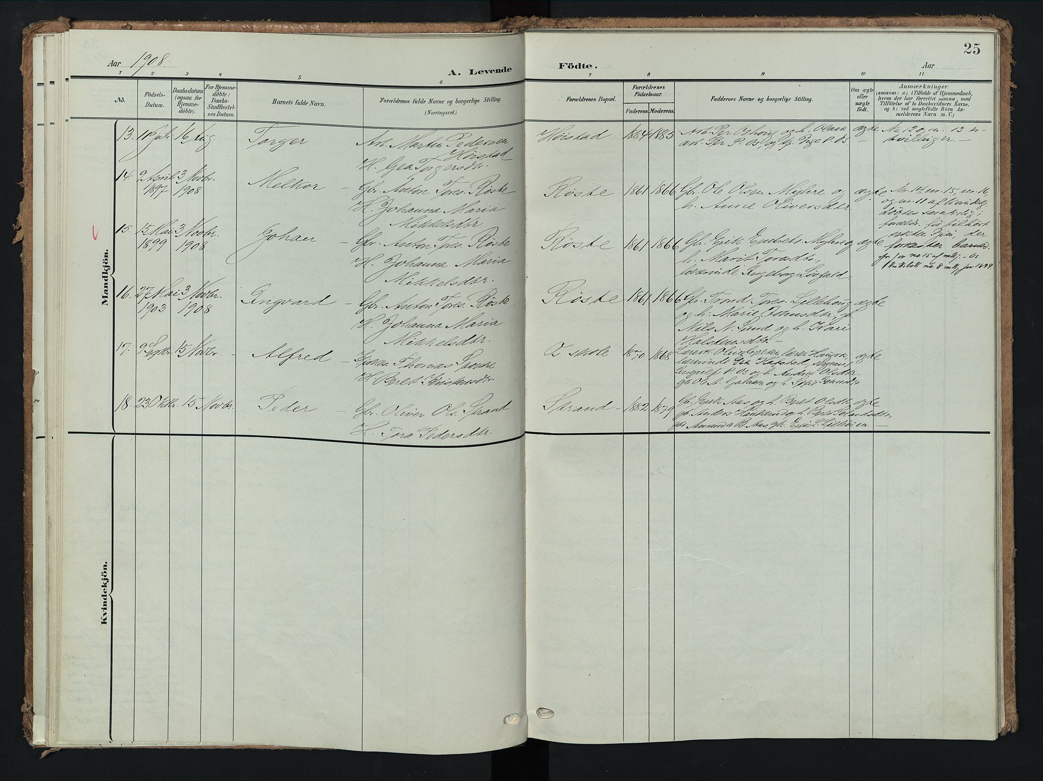 Tolga prestekontor, AV/SAH-PREST-062/K/L0009: Ministerialbok nr. 9, 1903-1928, s. 25