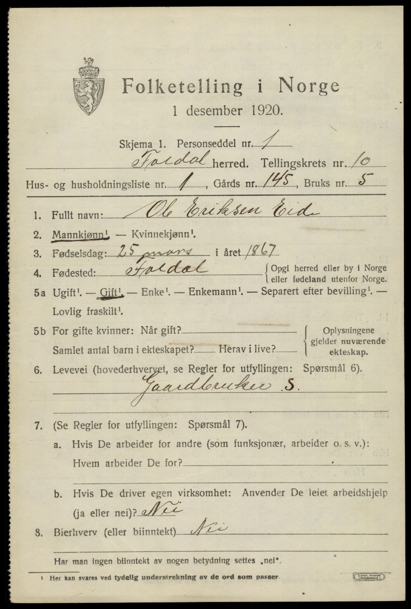 SAH, Folketelling 1920 for 0439 Folldal herred, 1920, s. 4953