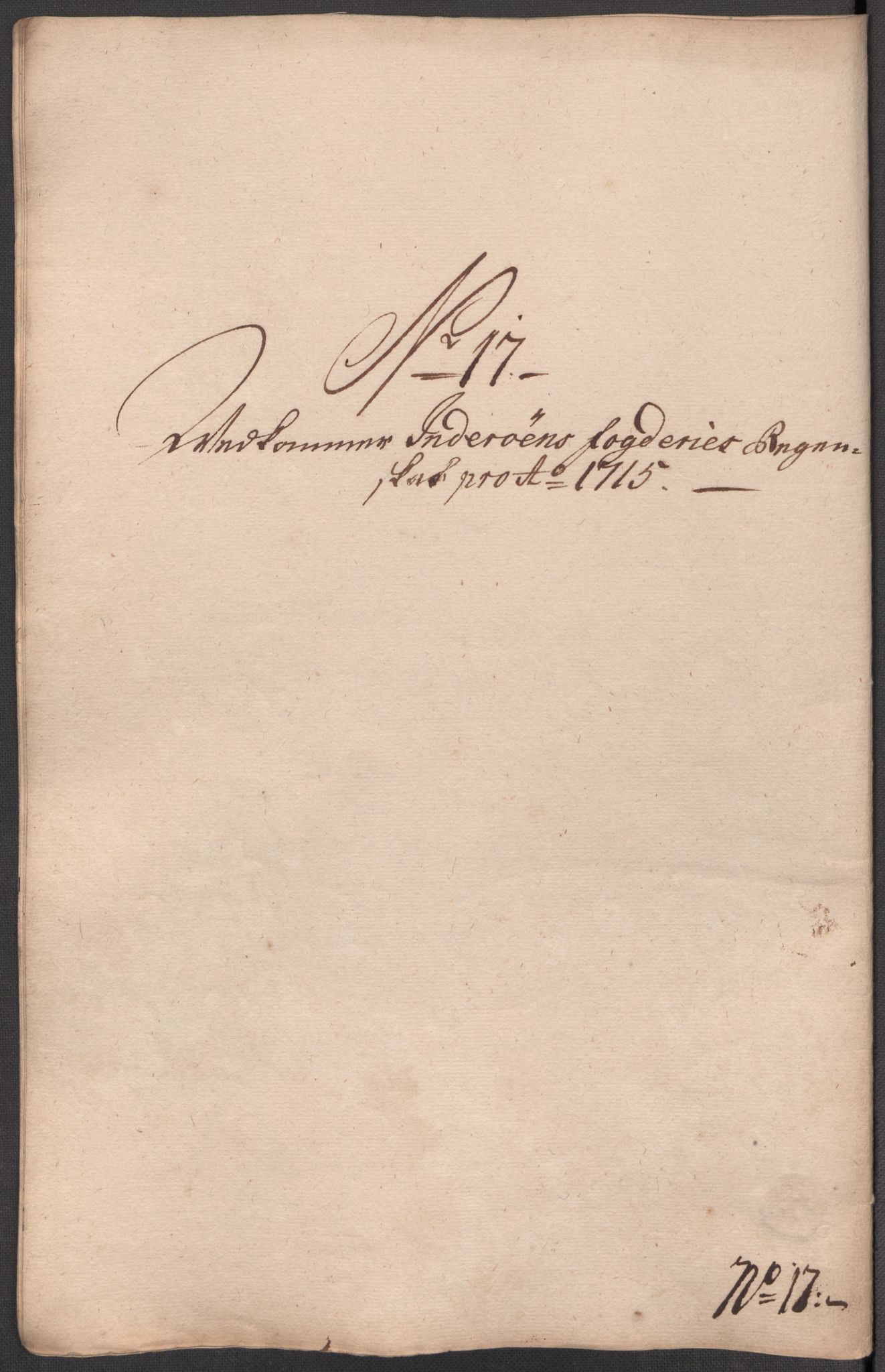 Rentekammeret inntil 1814, Reviderte regnskaper, Fogderegnskap, AV/RA-EA-4092/R63/L4323: Fogderegnskap Inderøy, 1715, s. 226