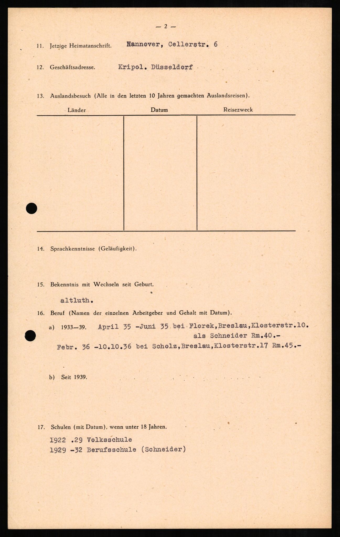 Forsvaret, Forsvarets overkommando II, AV/RA-RAFA-3915/D/Db/L0008: CI Questionaires. Tyske okkupasjonsstyrker i Norge. Tyskere., 1945-1946, s. 393