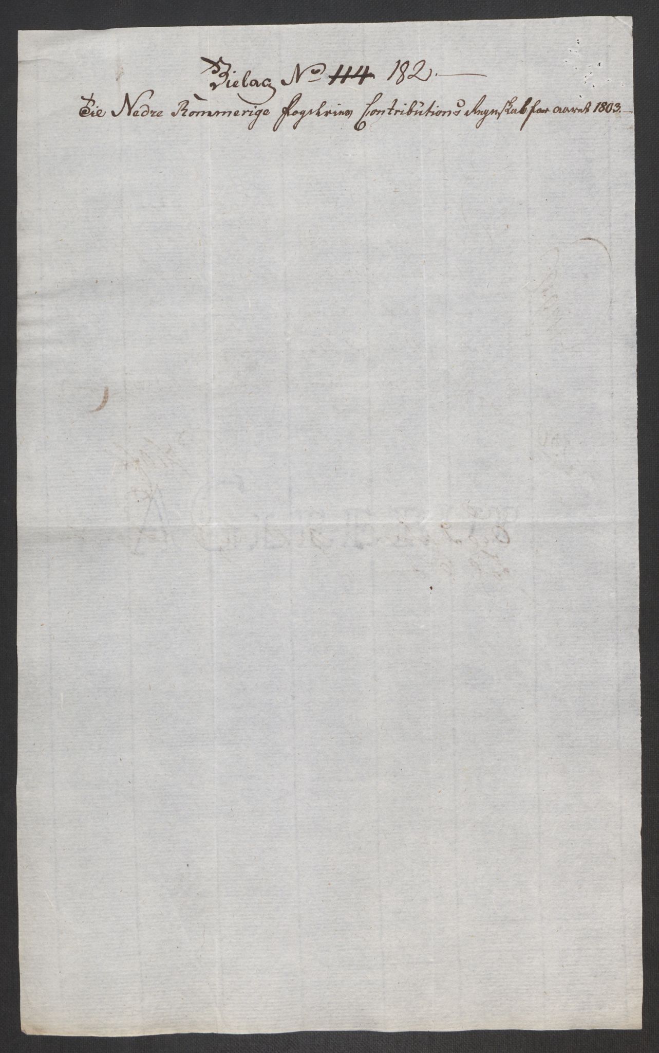 Rentekammeret inntil 1814, Reviderte regnskaper, Fogderegnskap, RA/EA-4092/R11/L0679: Fogderegnskap Nedre Romerike, 1803, s. 487