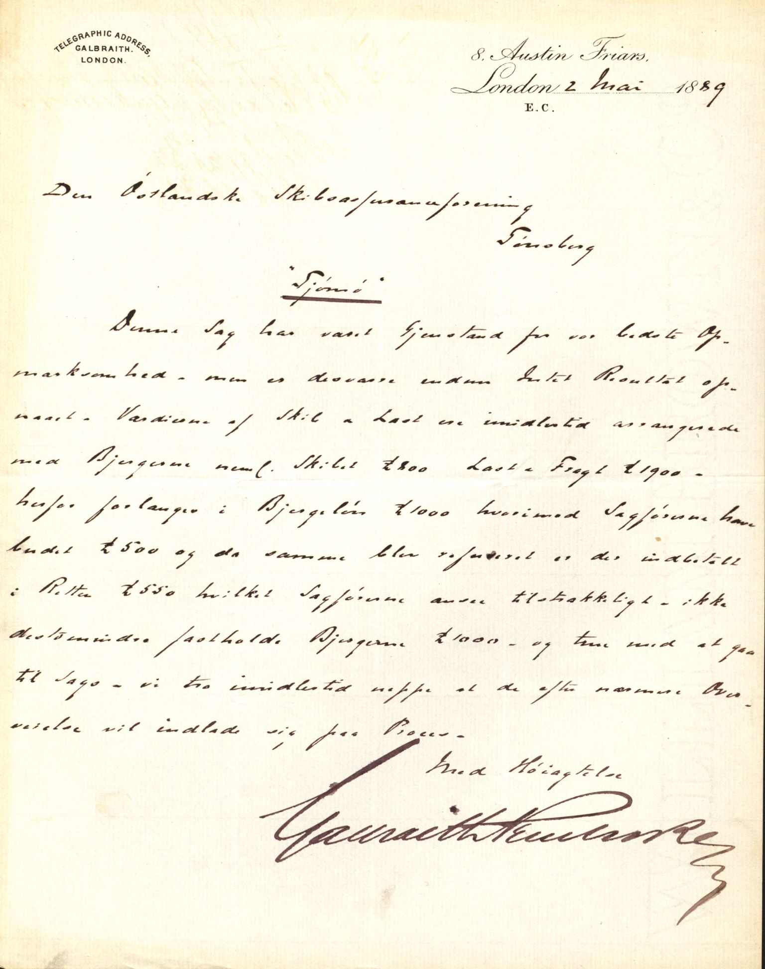 Pa 63 - Østlandske skibsassuranceforening, VEMU/A-1079/G/Ga/L0023/0008: Havaridokumenter / Immanuel, Wilhelm, Tobine, Diaz, Esmeralda, Tjømø, 1889, s. 54