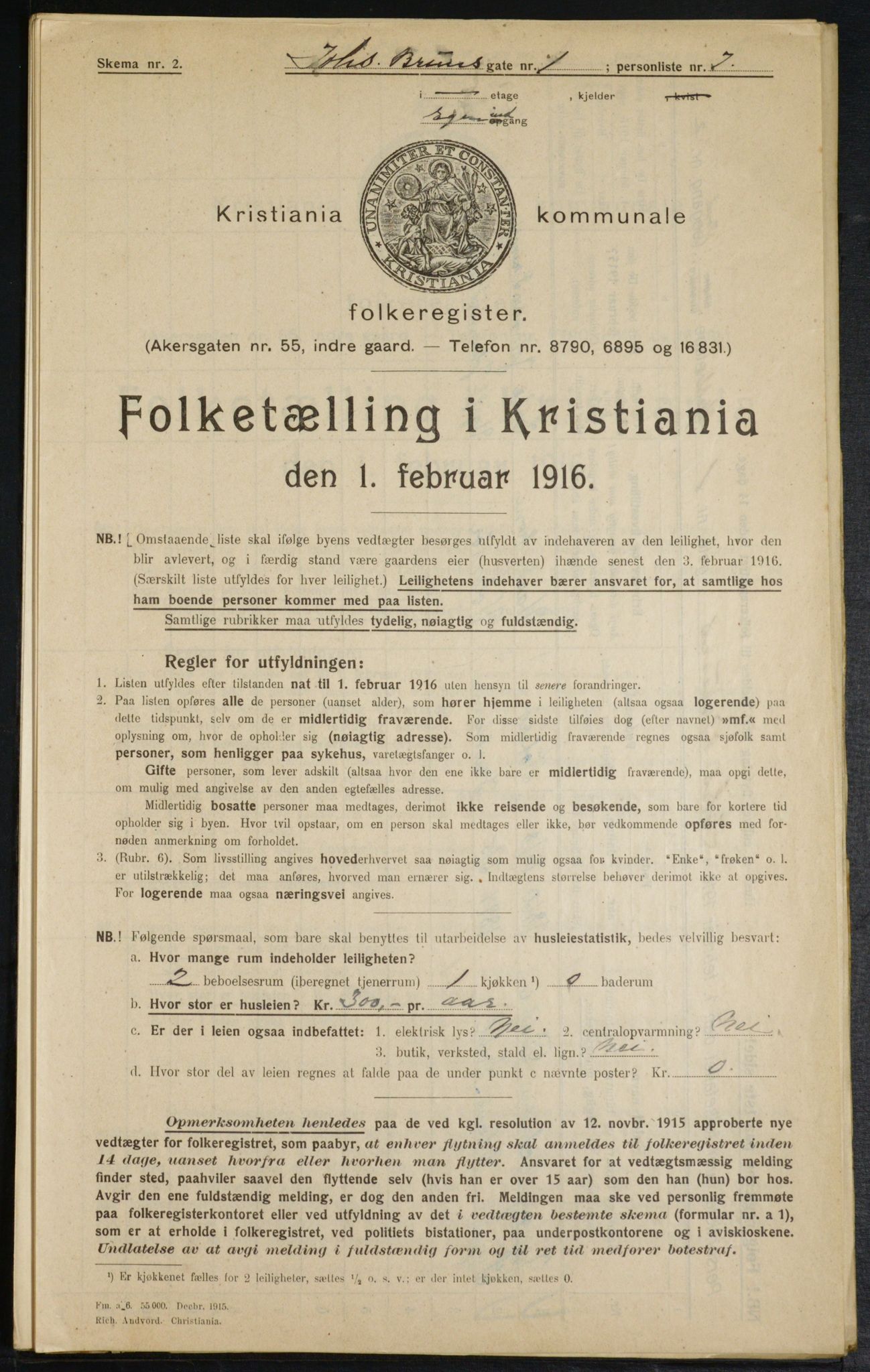 OBA, Kommunal folketelling 1.2.1916 for Kristiania, 1916, s. 48104