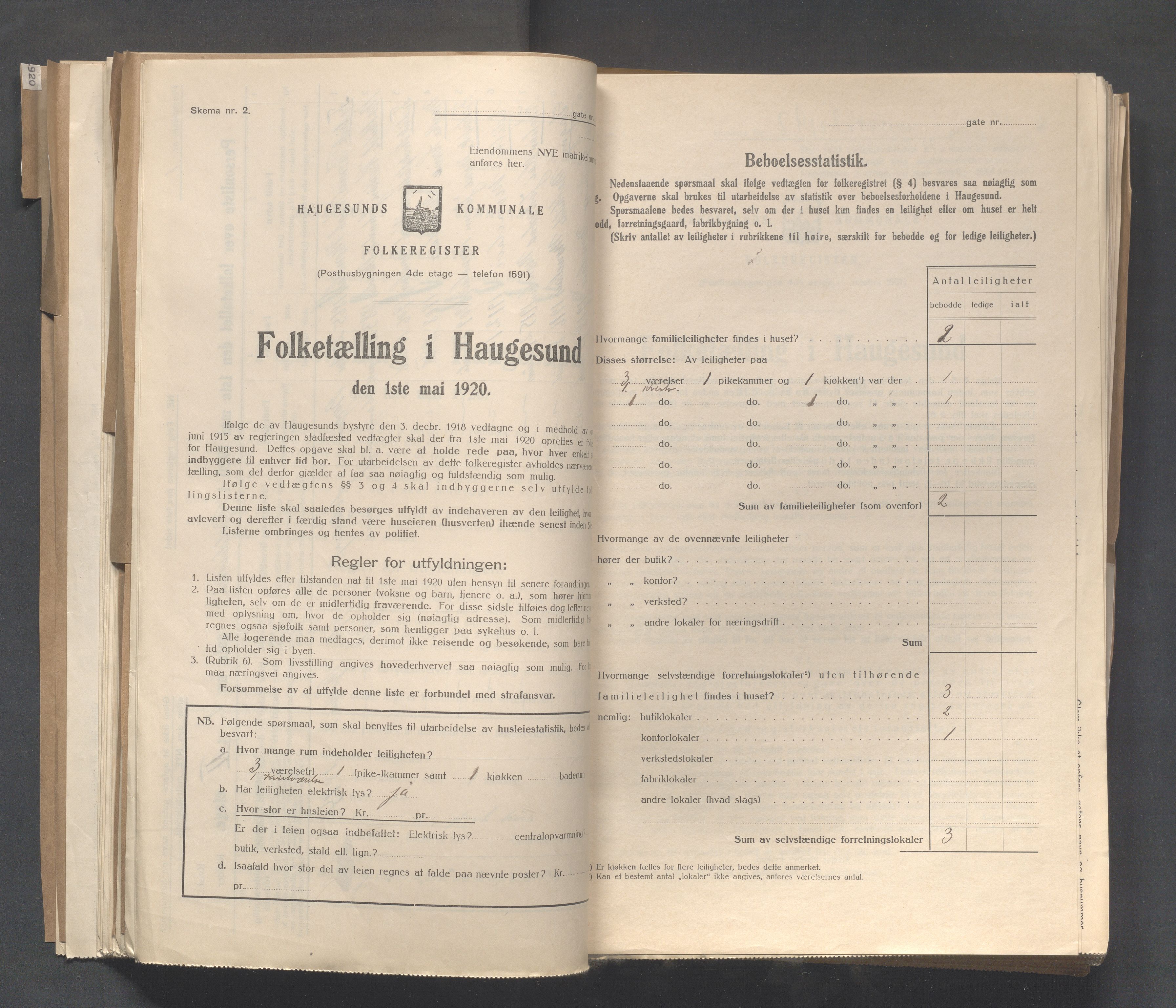 IKAR, Kommunal folketelling 1.5.1920 for Haugesund, 1920, s. 3773