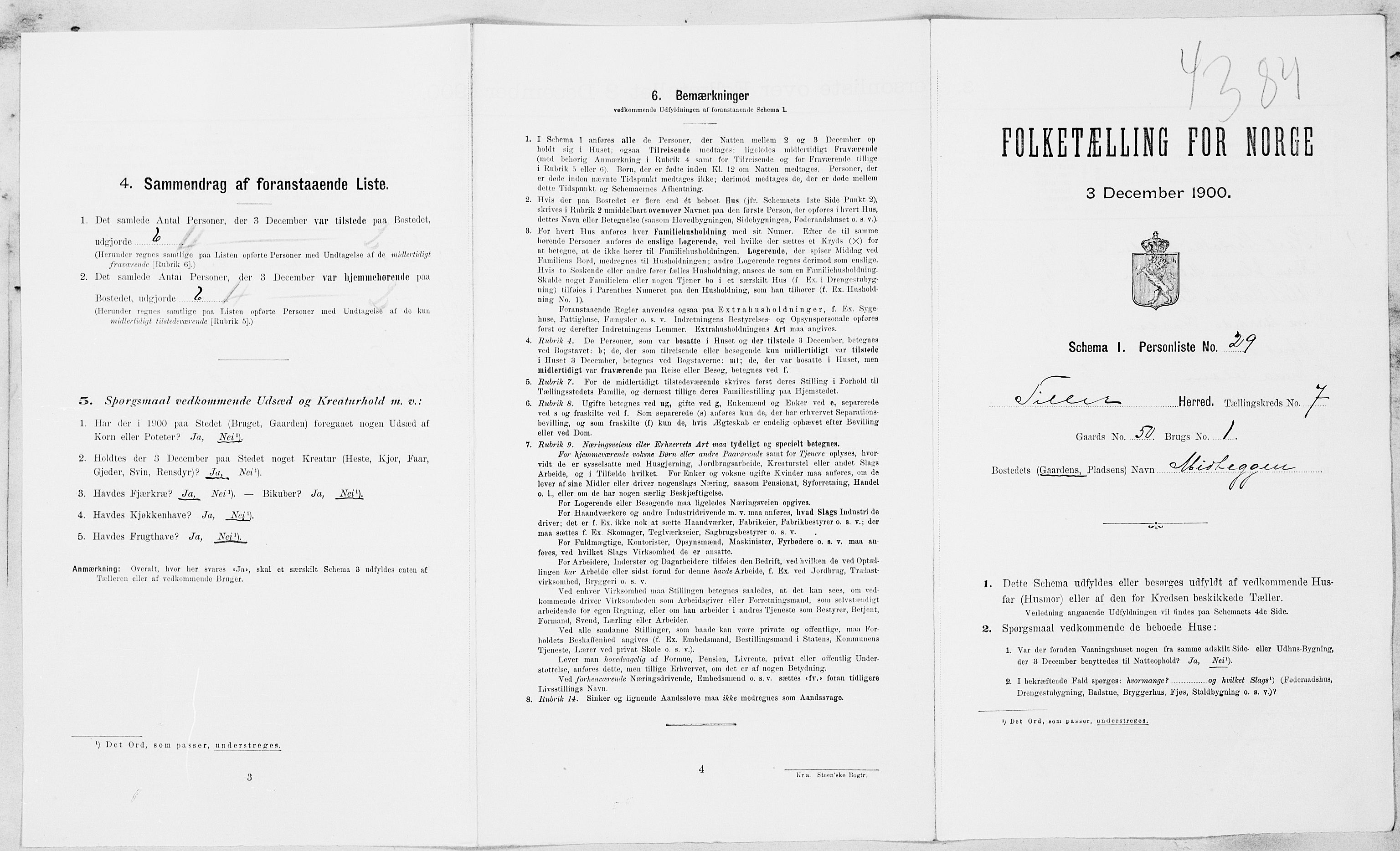 SAT, Folketelling 1900 for 1661 Tiller herred, 1900, s. 112