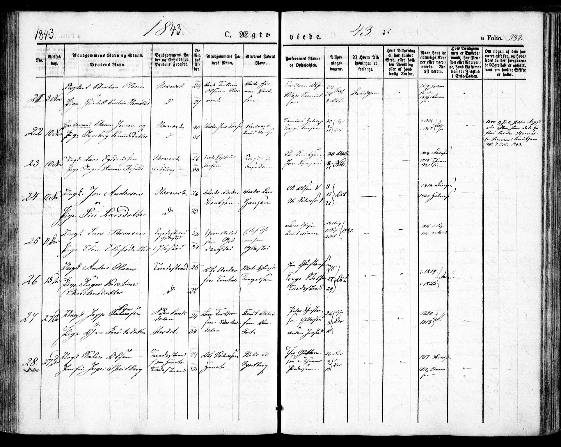 Holt sokneprestkontor, AV/SAK-1111-0021/F/Fa/L0007: Ministerialbok nr. A 7, 1836-1848, s. 237