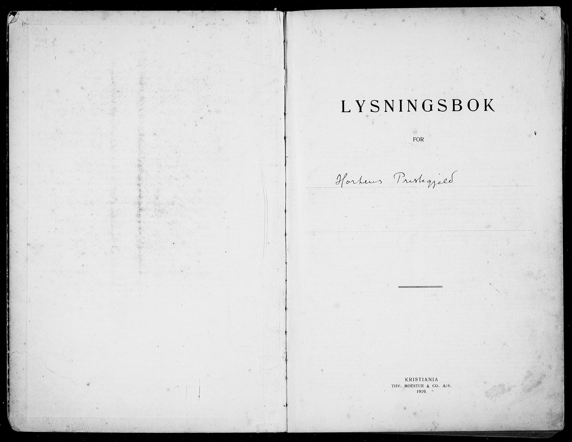 Horten kirkebøker, AV/SAKO-A-348/H/Ha/L0006: Lysningsprotokoll nr. 6, 1920-1934