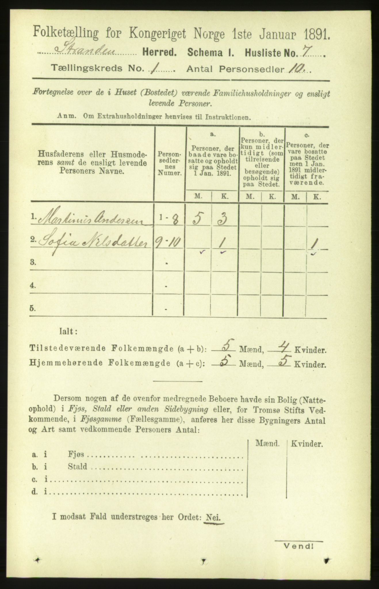 RA, Folketelling 1891 for 1525 Stranda herred, 1891, s. 26