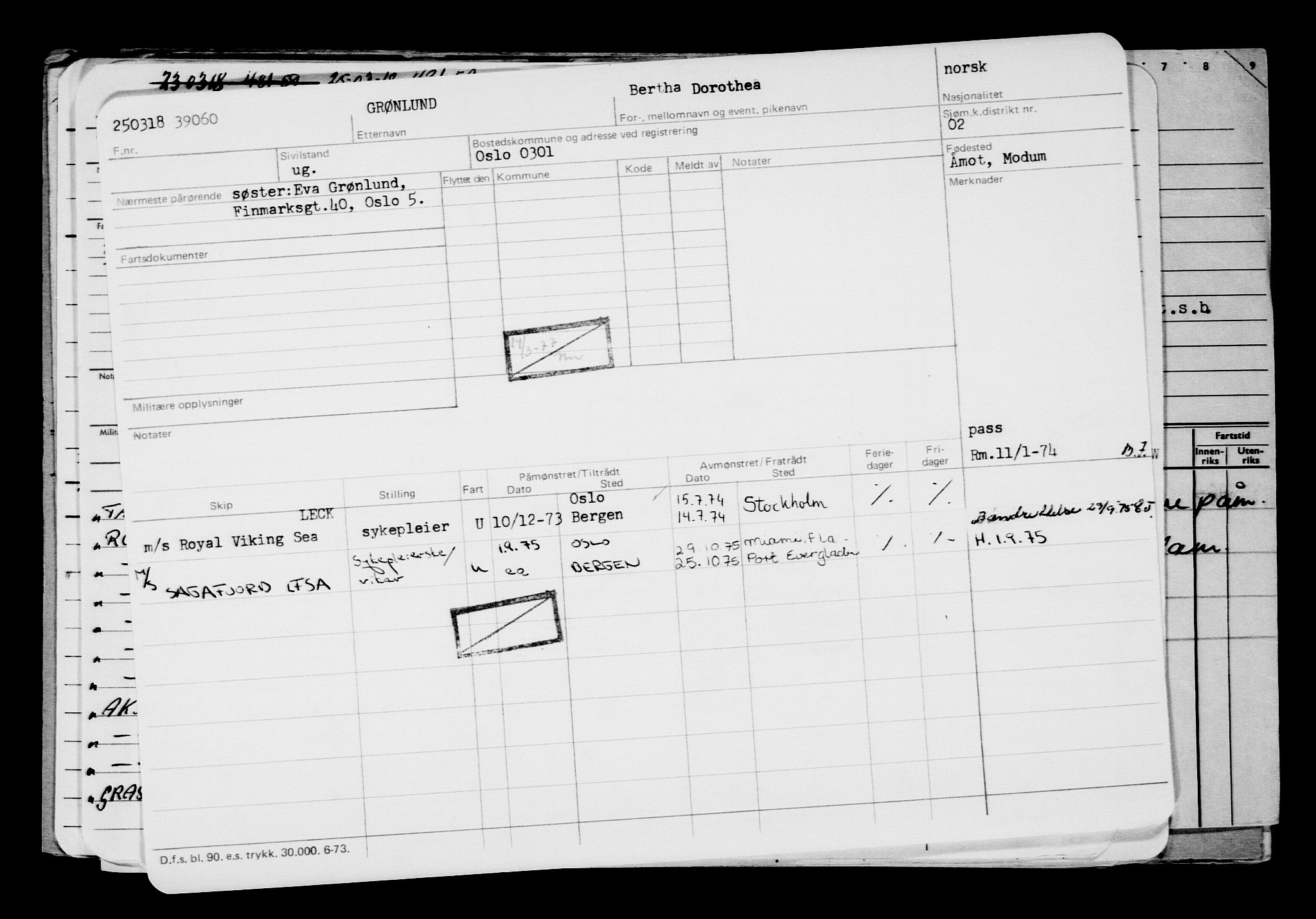 Direktoratet for sjømenn, AV/RA-S-3545/G/Gb/L0156: Hovedkort, 1918, s. 592