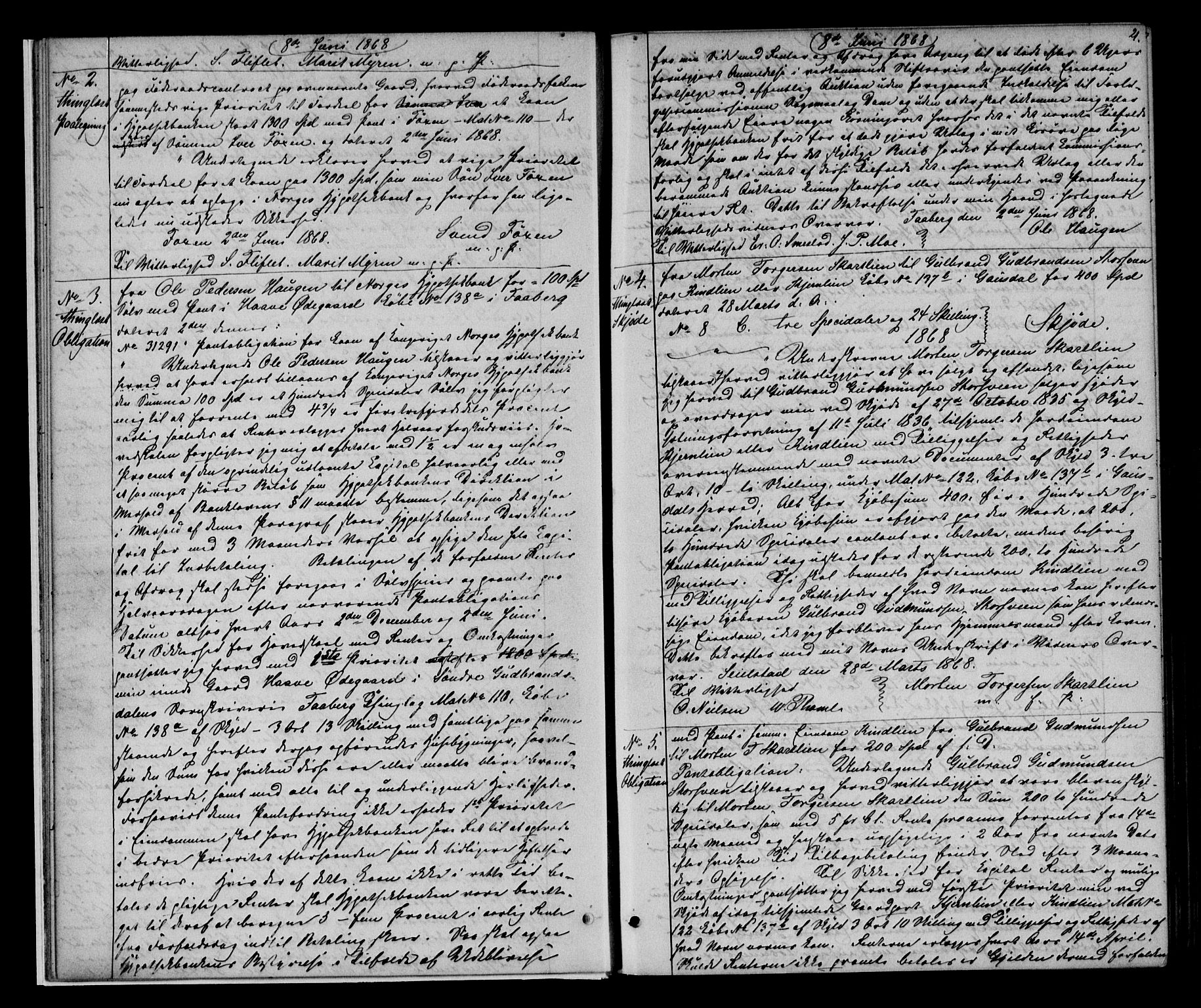 Sør-Gudbrandsdal tingrett, AV/SAH-TING-004/H/Hb/Hba/L0014: Pantebok nr. I 14, 1868-1873, s. 20-21