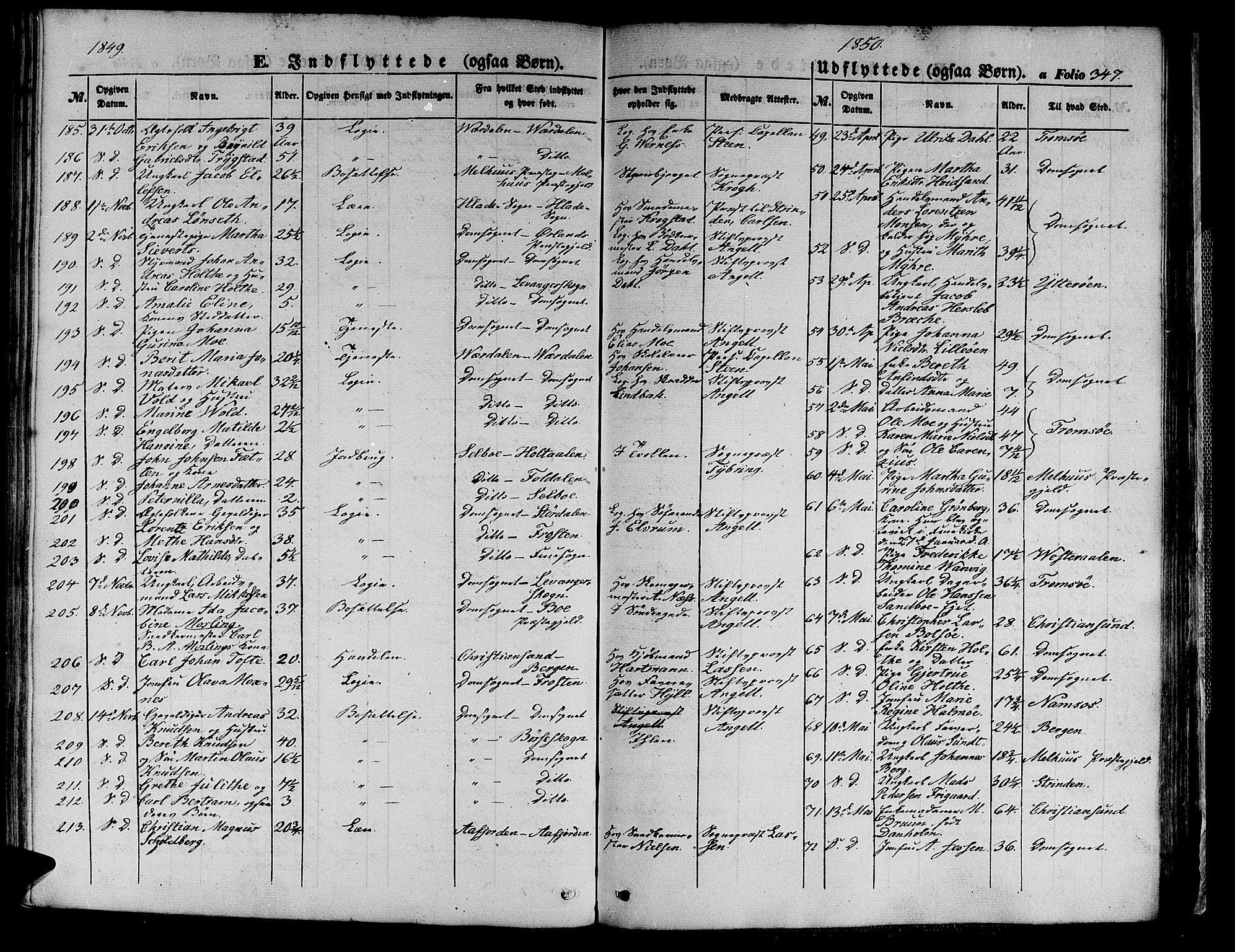 Ministerialprotokoller, klokkerbøker og fødselsregistre - Sør-Trøndelag, SAT/A-1456/602/L0137: Klokkerbok nr. 602C05, 1846-1856, s. 347