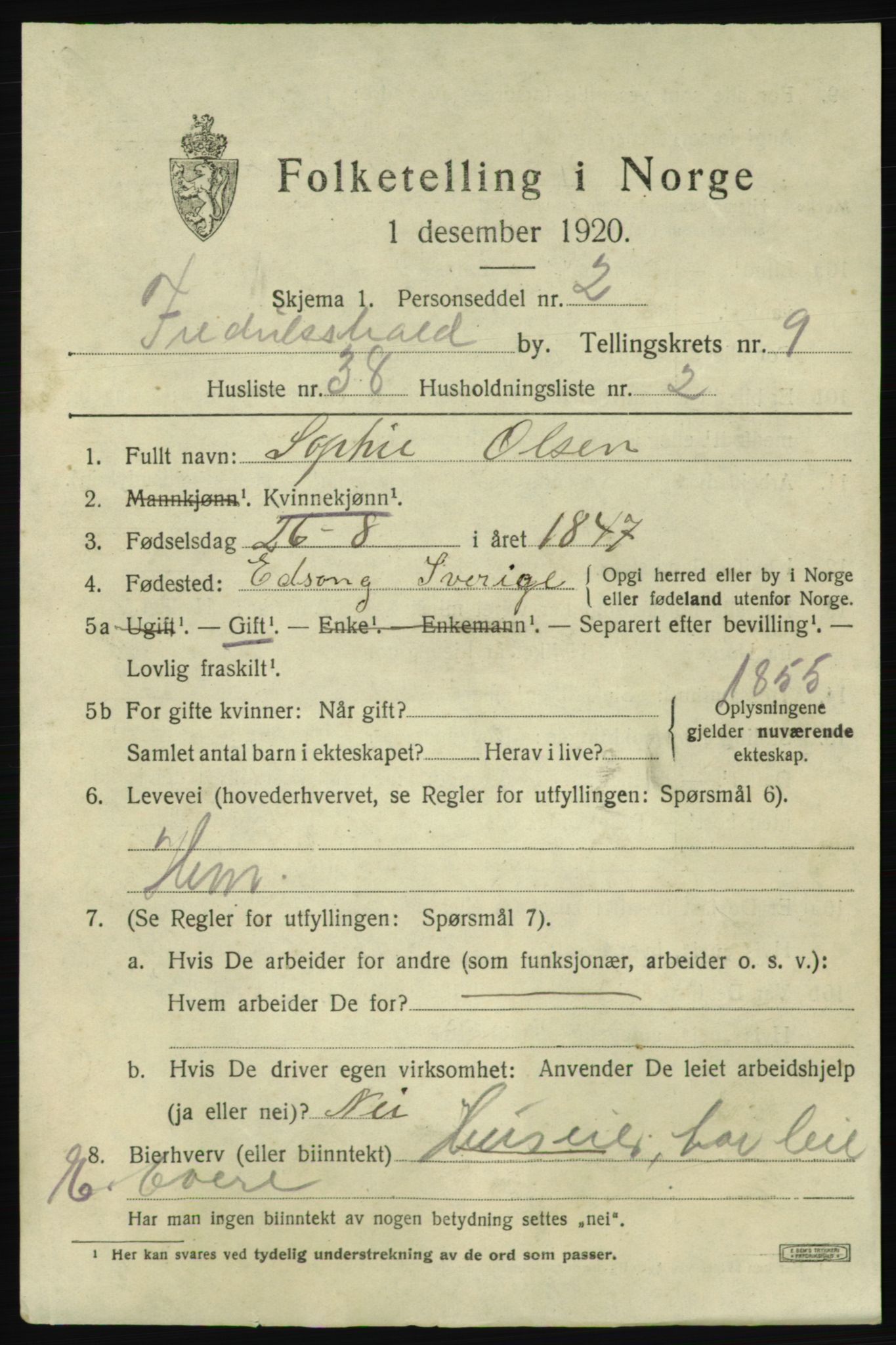 SAO, Folketelling 1920 for 0101 Fredrikshald kjøpstad, 1920, s. 16769