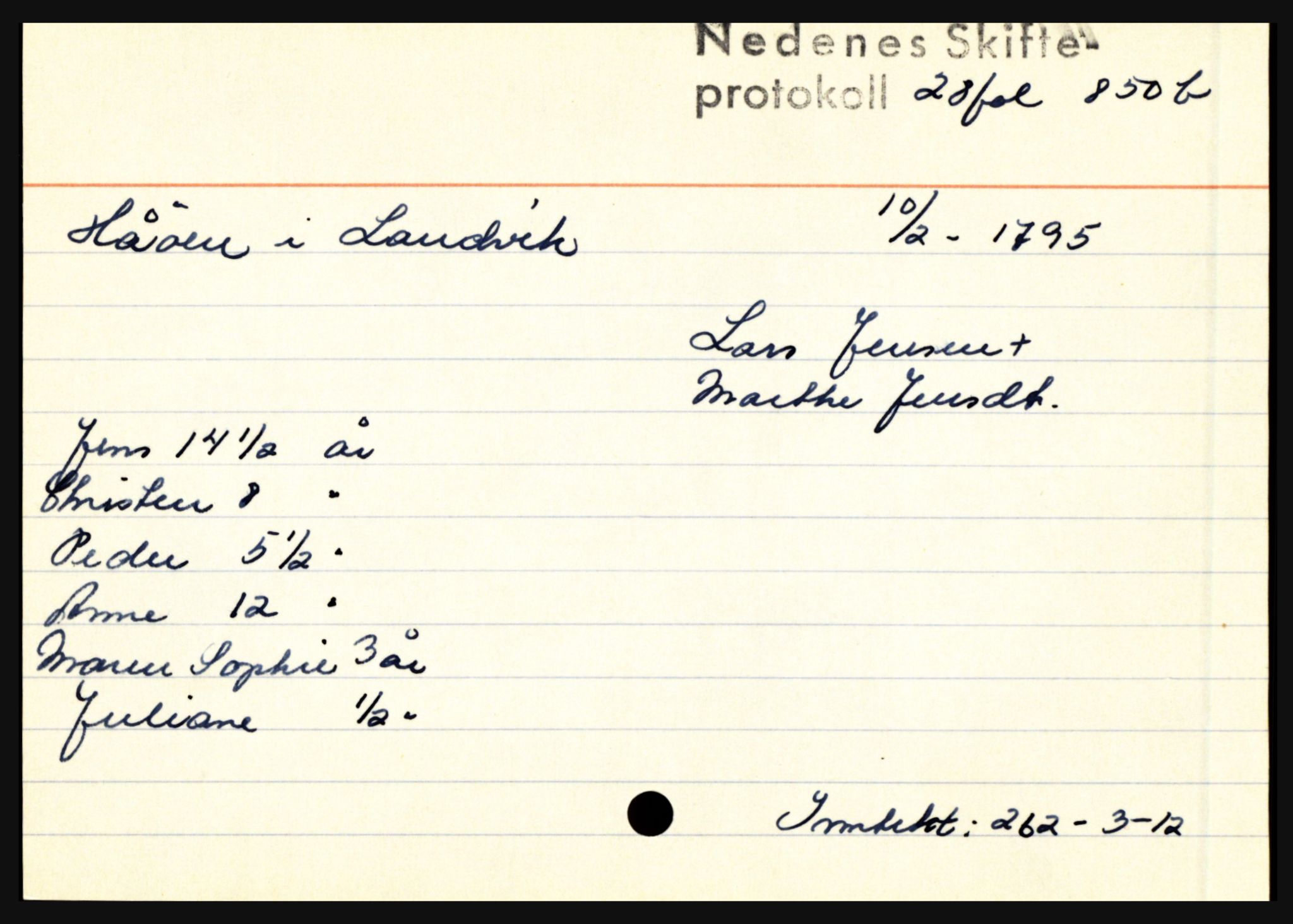 Nedenes sorenskriveri før 1824, AV/SAK-1221-0007/H, s. 13925