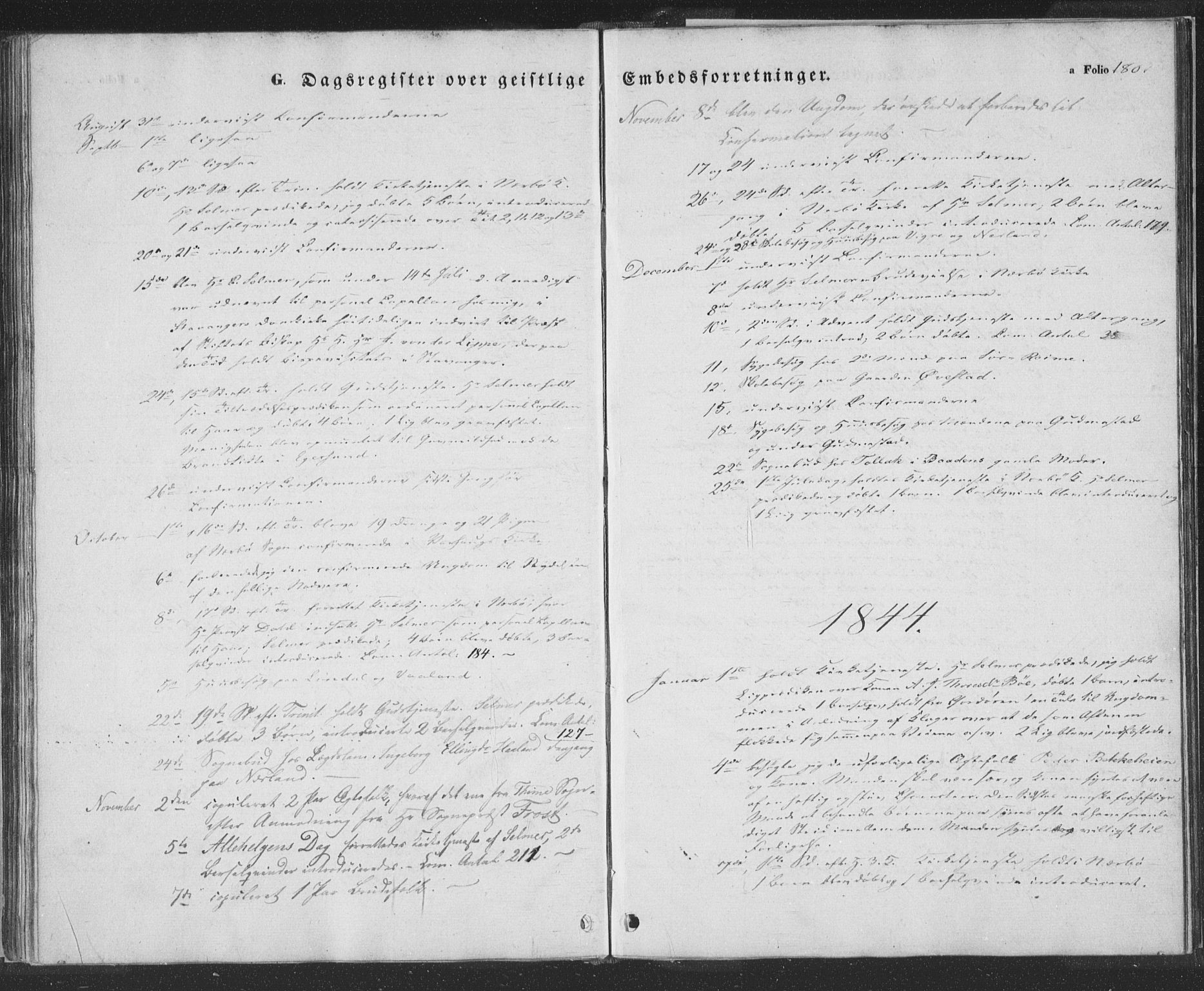 Hå sokneprestkontor, SAST/A-101801/001/30BA/L0006: Ministerialbok nr. A 5, 1842-1853, s. 180