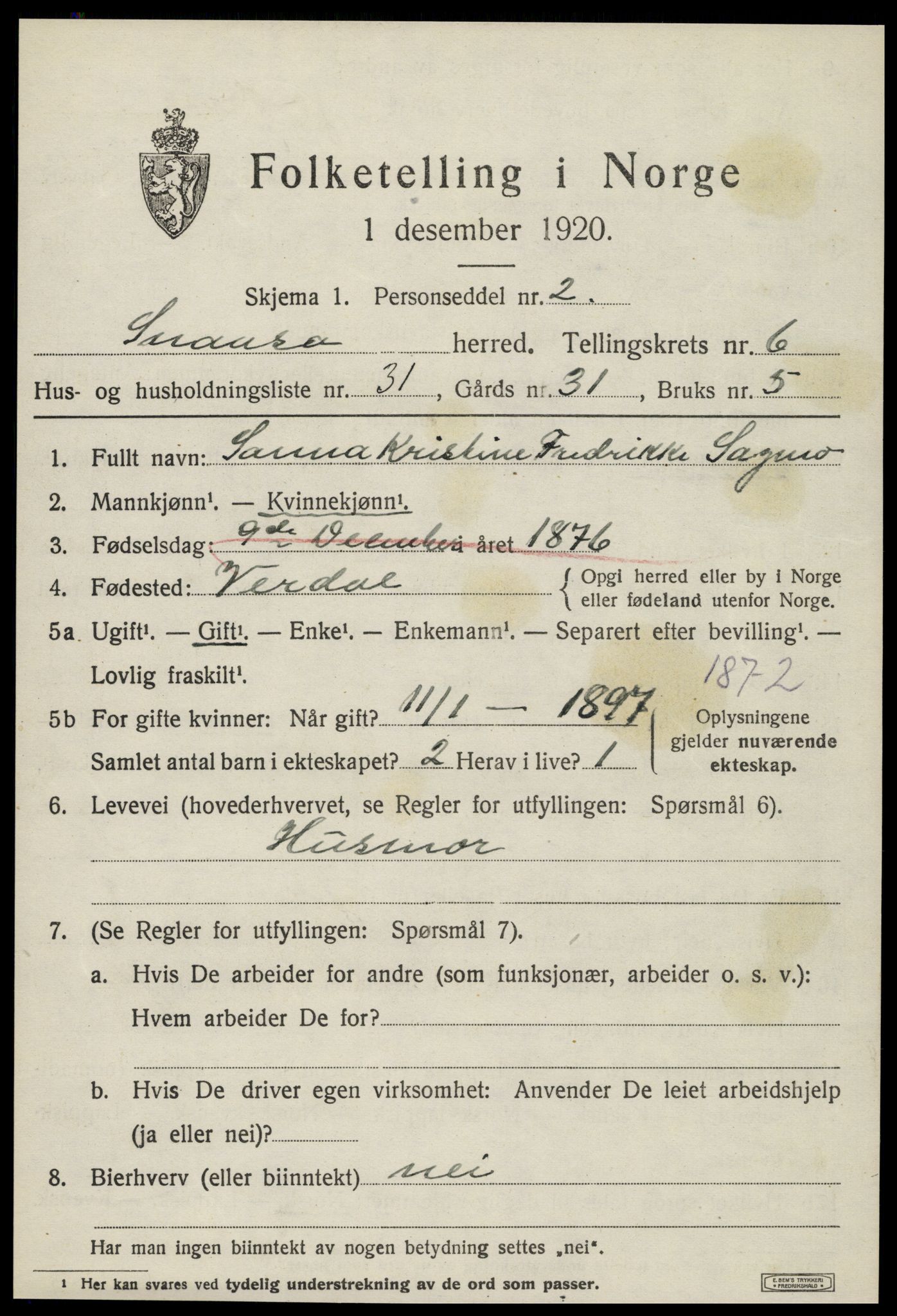 SAT, Folketelling 1920 for 1736 Snåsa herred, 1920, s. 2904