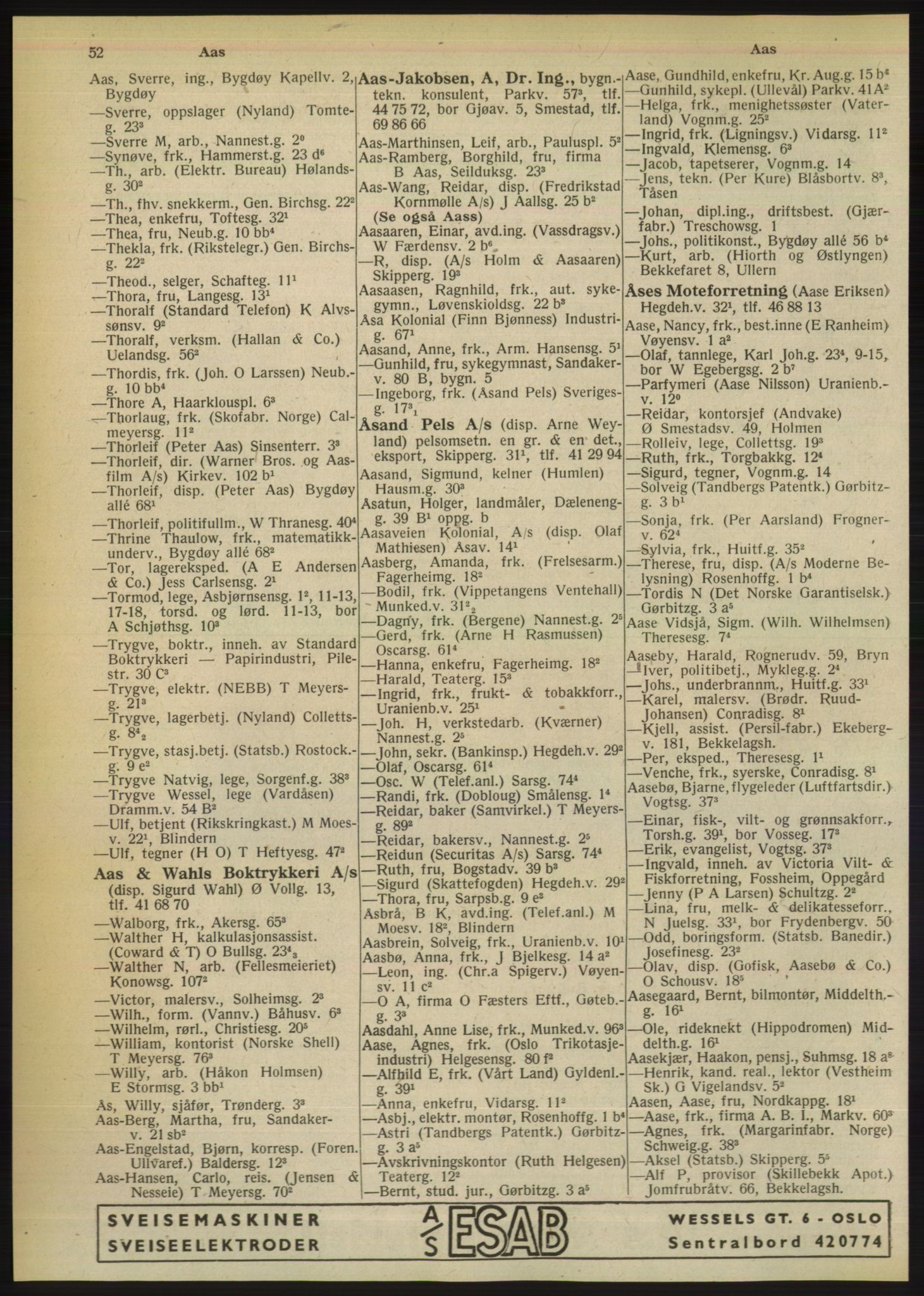 Kristiania/Oslo adressebok, PUBL/-, 1949, s. 52
