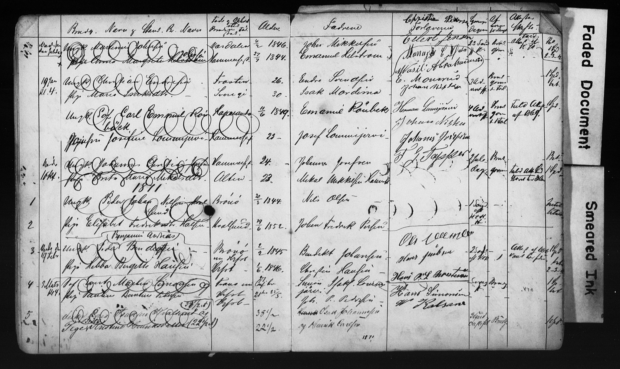 Hammerfest sokneprestkontor, AV/SATØ-S-1347/I/Ib/L0070/0001: Lysningsprotokoll nr. 70.1, 1869-1872