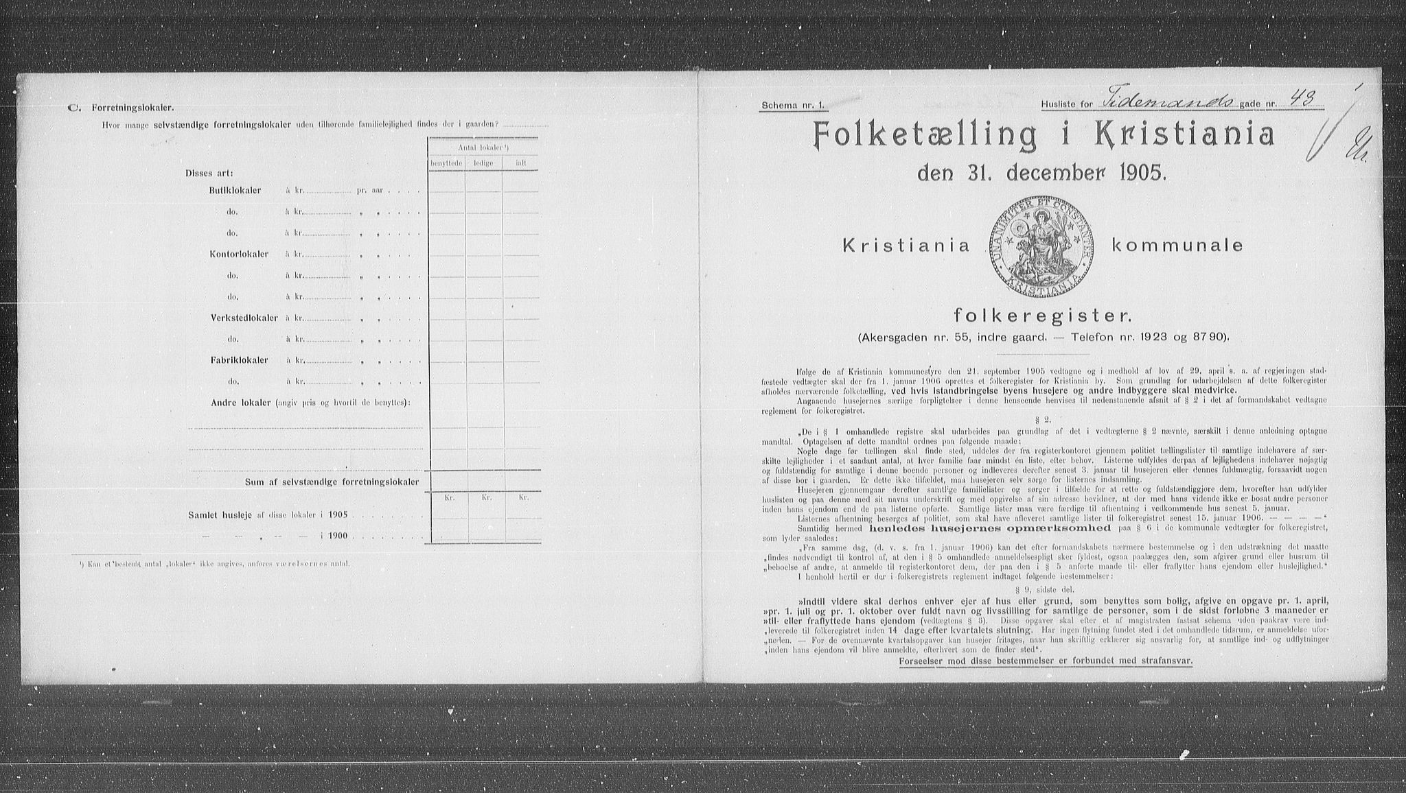 OBA, Kommunal folketelling 31.12.1905 for Kristiania kjøpstad, 1905, s. 58411