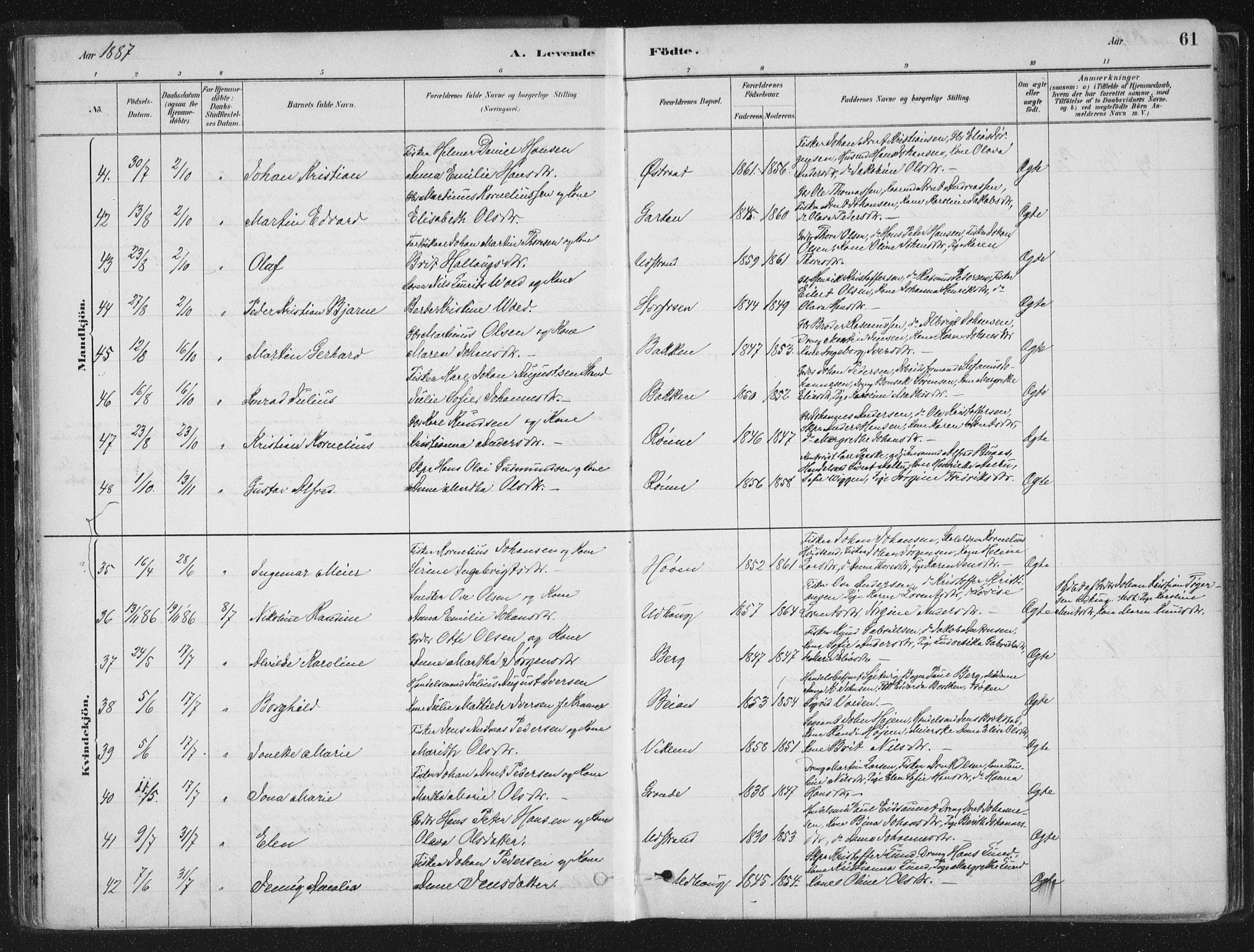 Ministerialprotokoller, klokkerbøker og fødselsregistre - Sør-Trøndelag, SAT/A-1456/659/L0739: Ministerialbok nr. 659A09, 1879-1893, s. 61